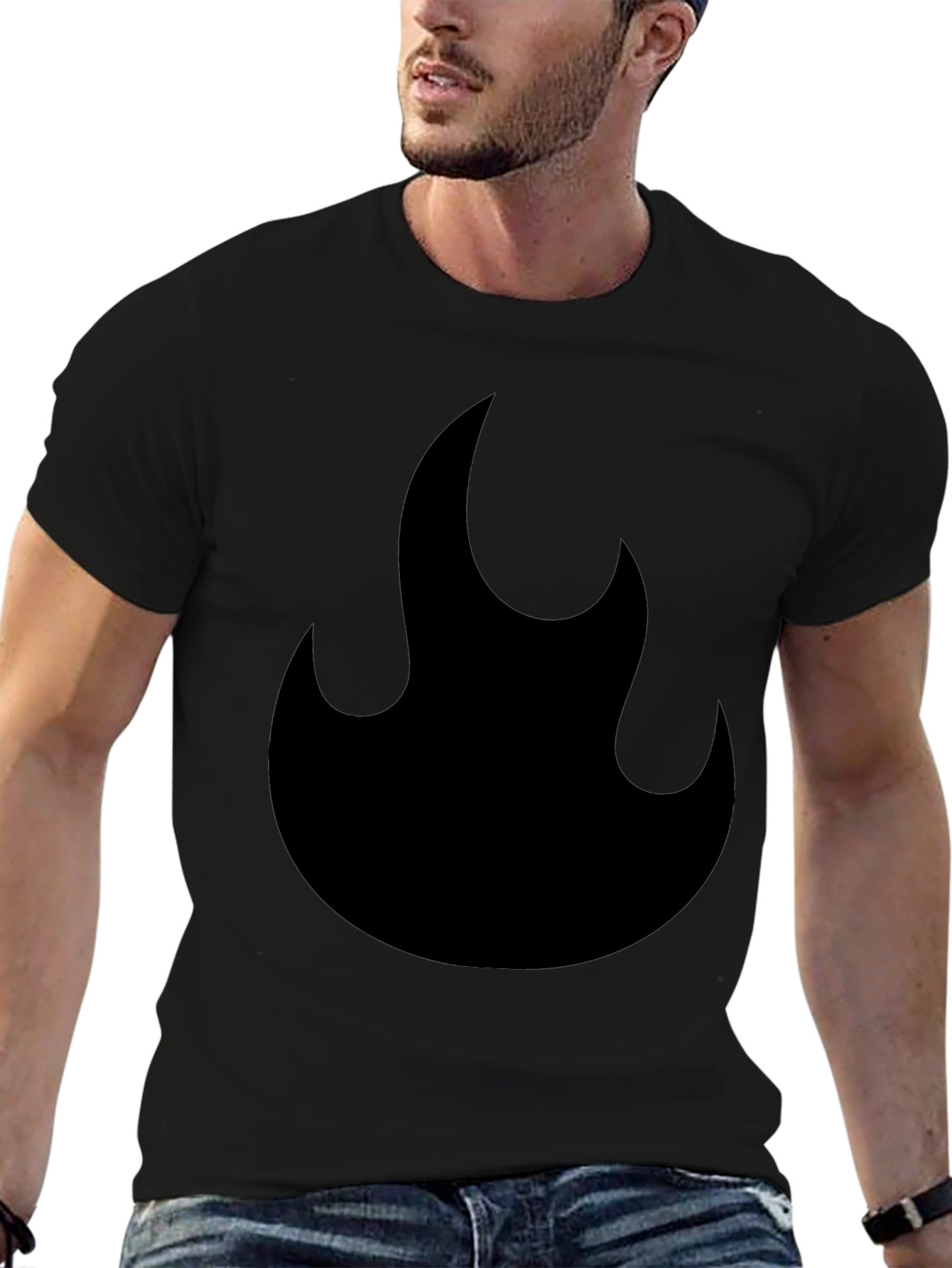 Flame Graphic Black T-Shirt - Casual Style