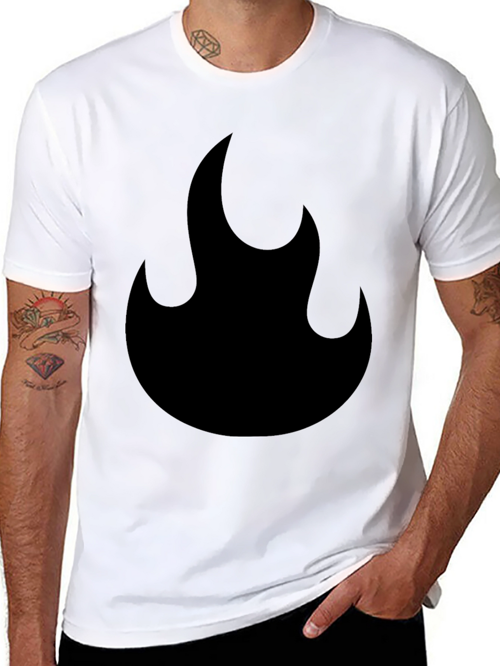 Flame Graphic Black T-Shirt - Casual Style