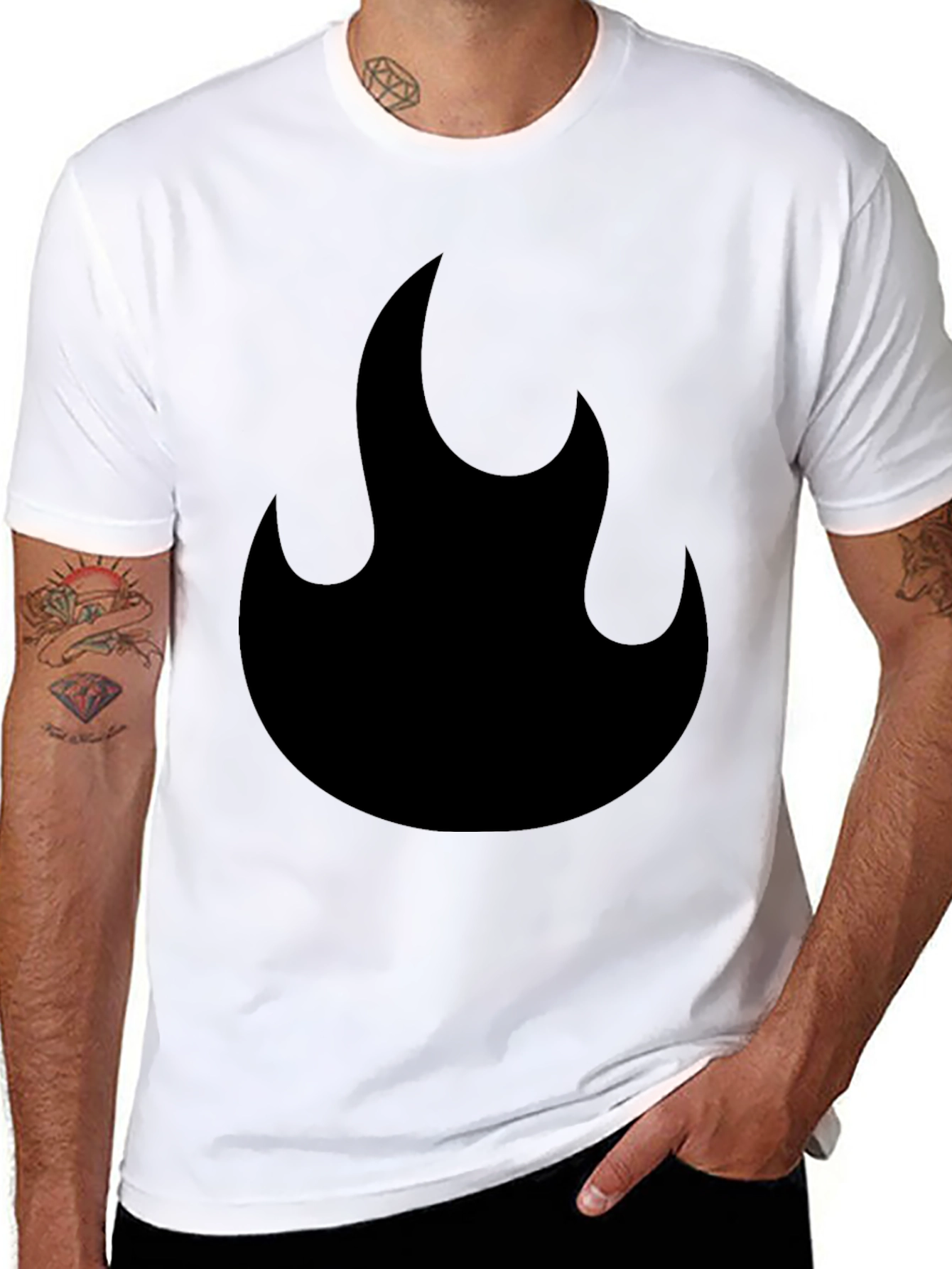 Flame Graphic Black T-Shirt - Casual Style