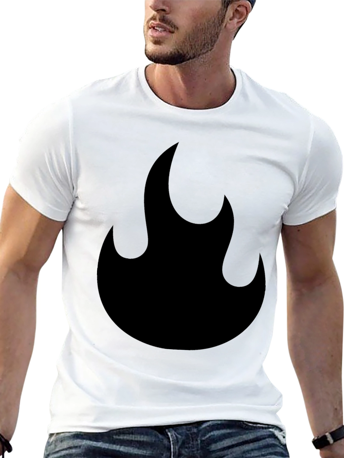 Flame Graphic Black T-Shirt - Casual Style