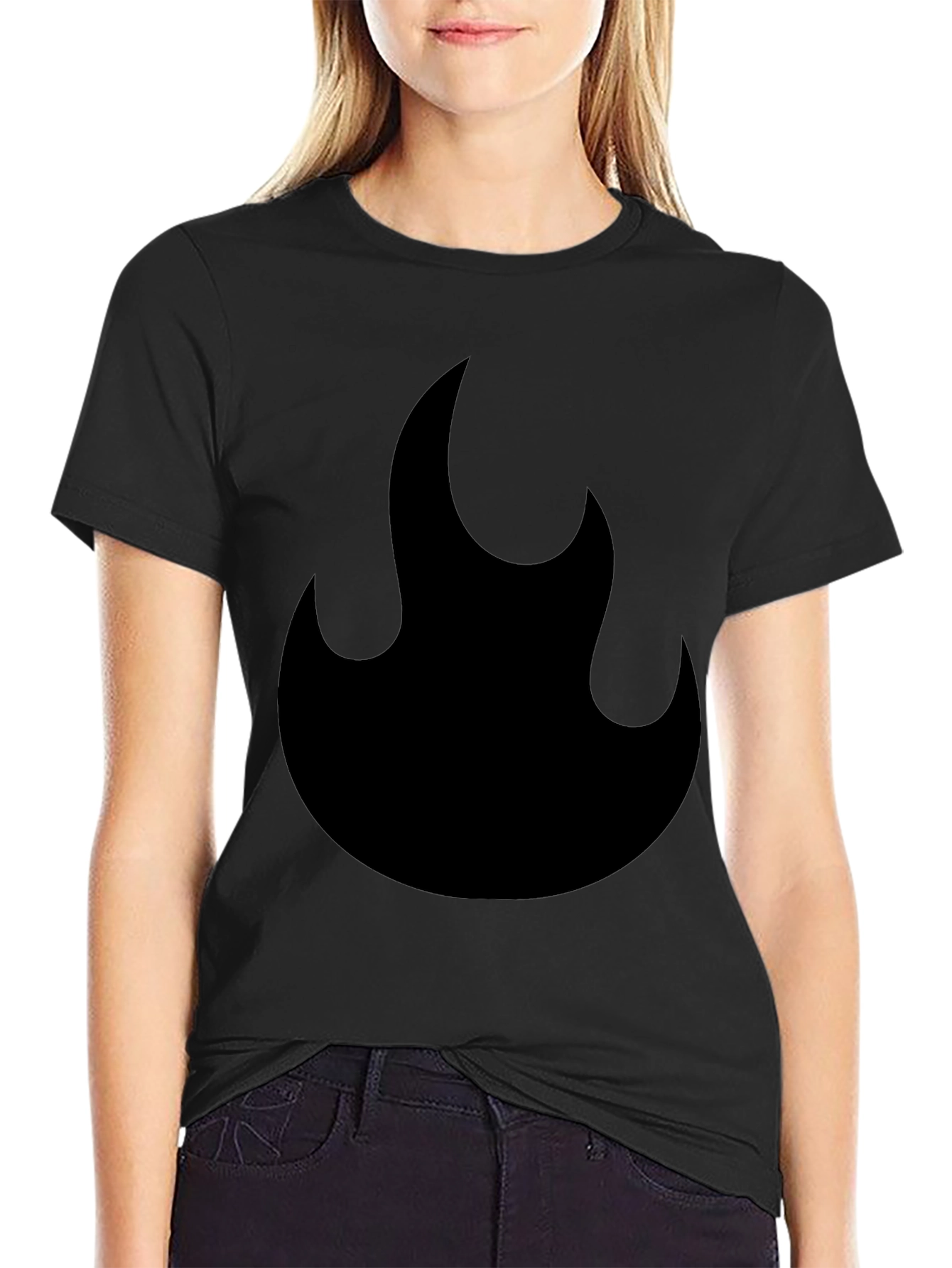 Flame Graphic Black T-Shirt - Casual Style