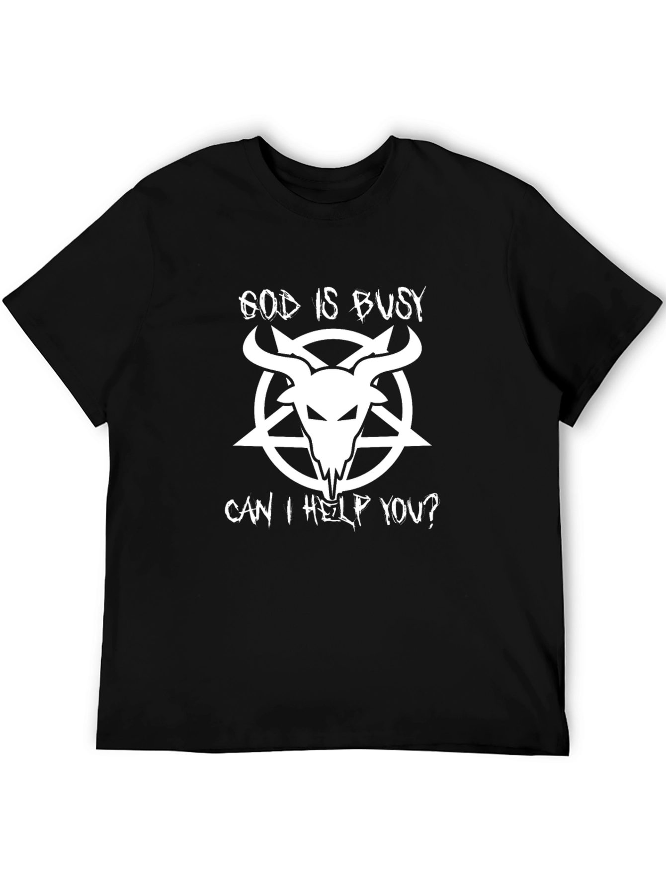 God Is Busy Graphic T-Shirt - Black