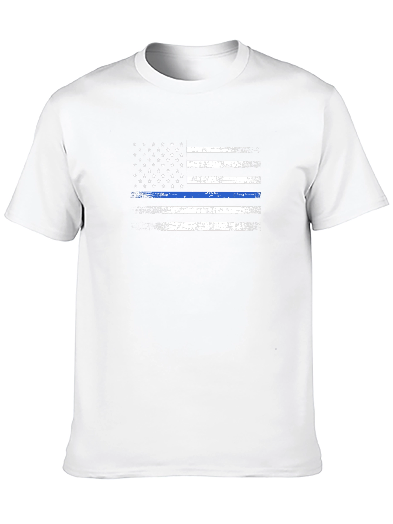 Distressed Thin Blue Line American Flag Graphic Tee