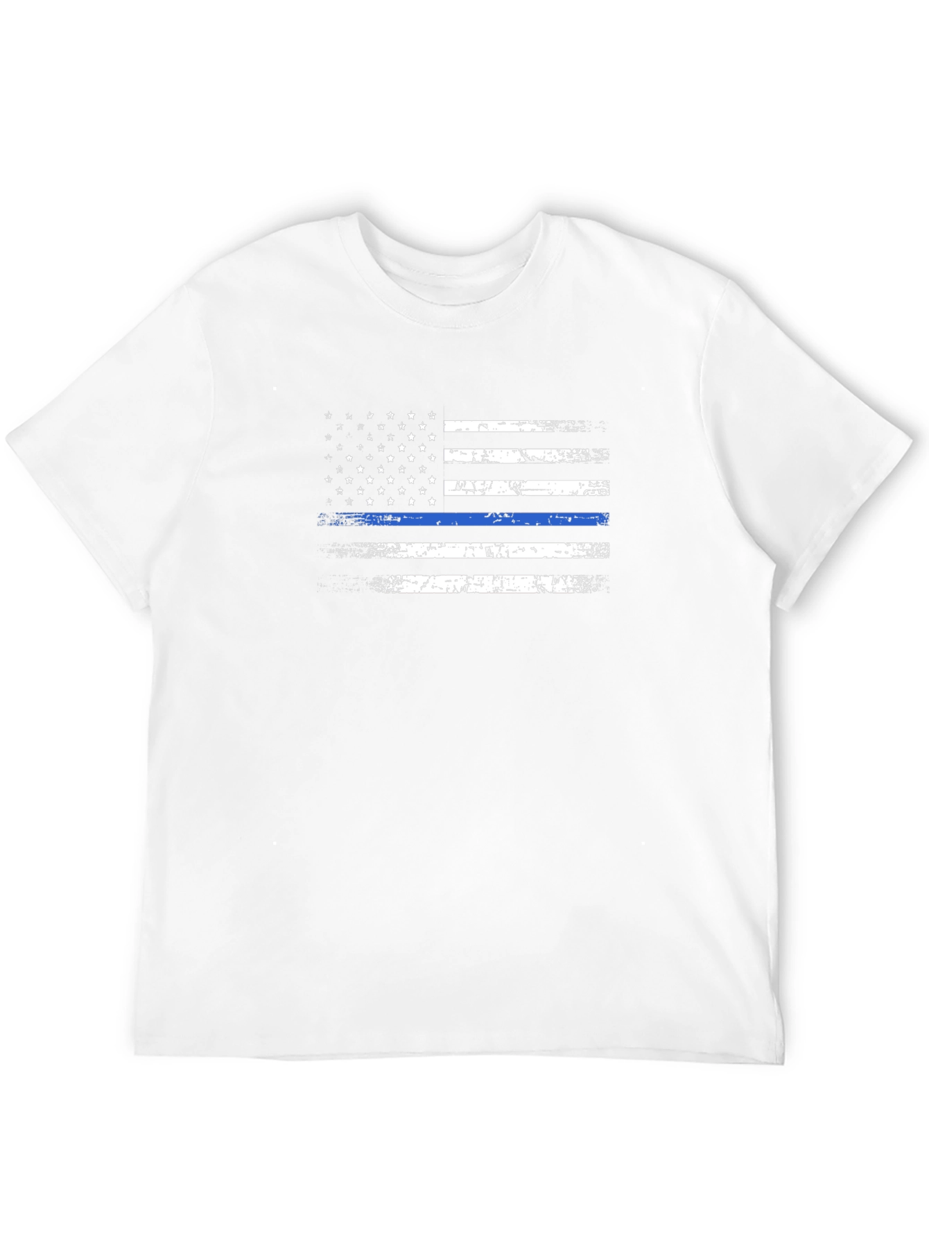 Distressed Thin Blue Line American Flag Graphic Tee
