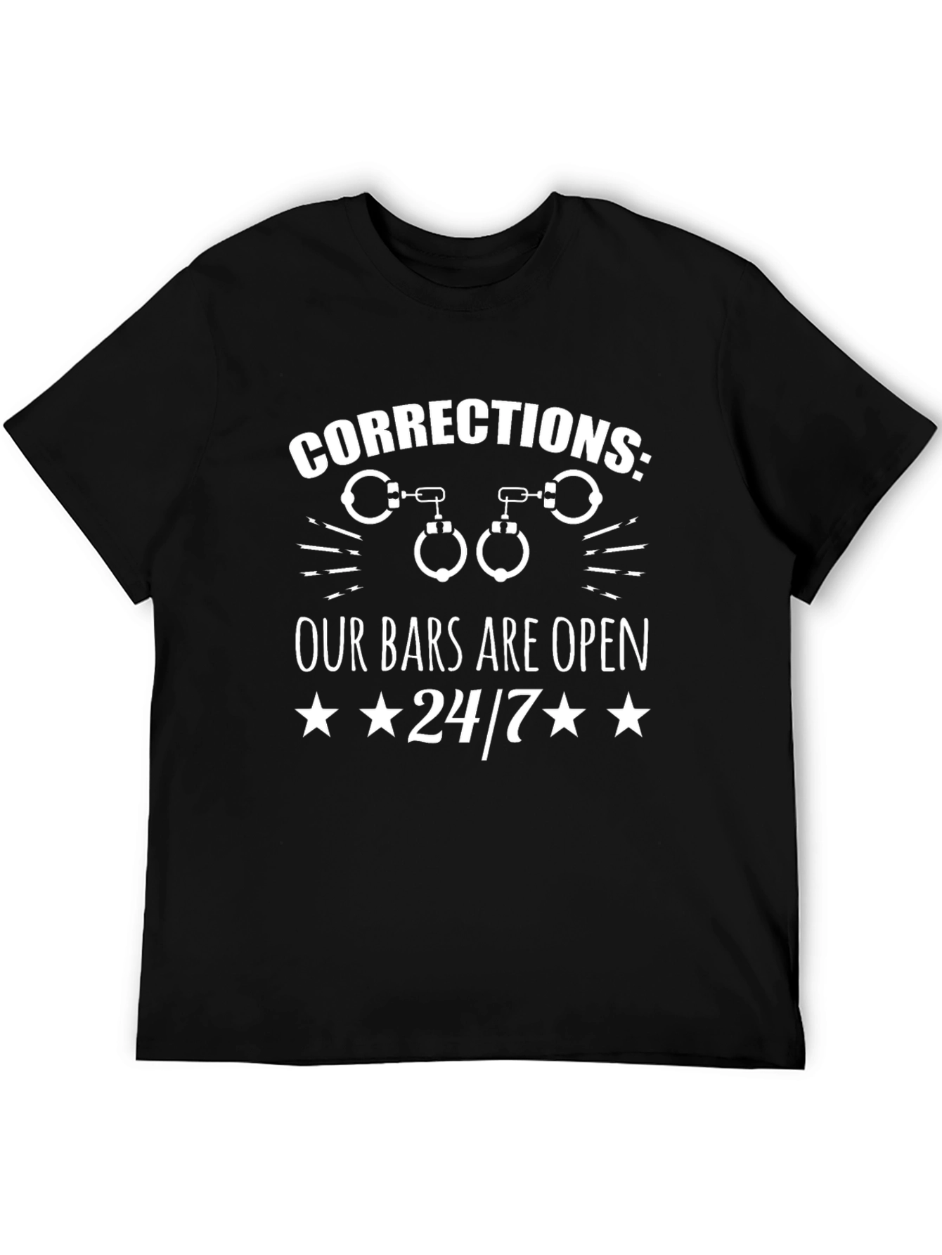Corrections Officer Black Graphic T-Shirt 24/7