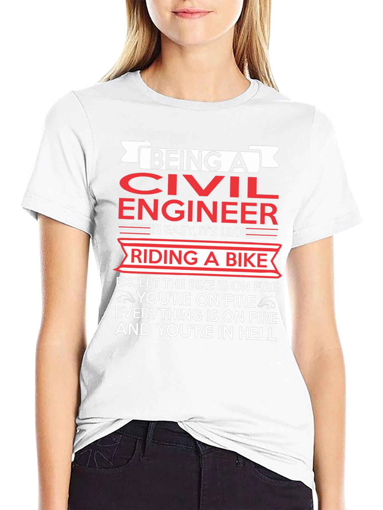 Civil Engineer On Fire T-Shirt