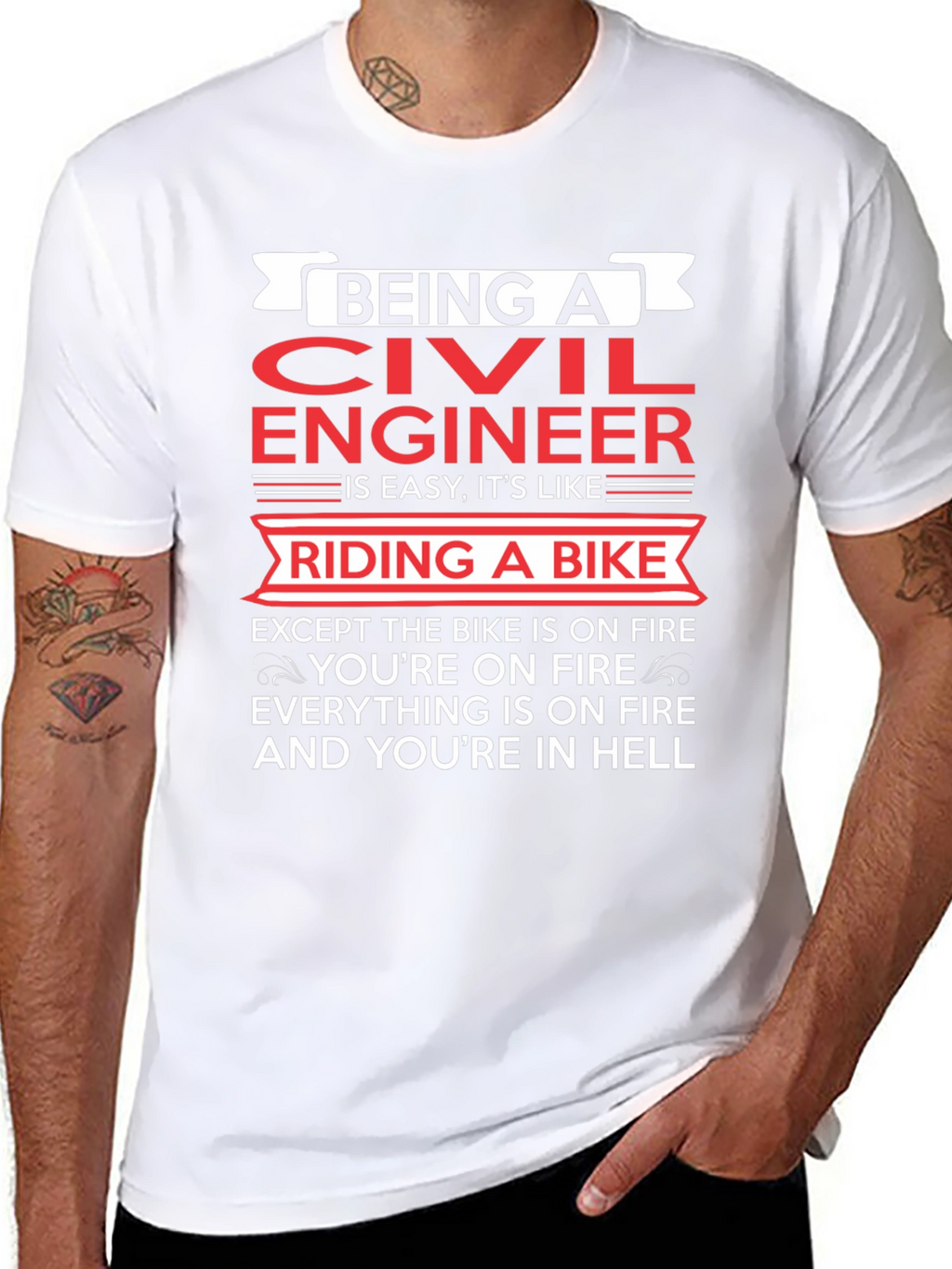 Civil Engineer On Fire T-Shirt