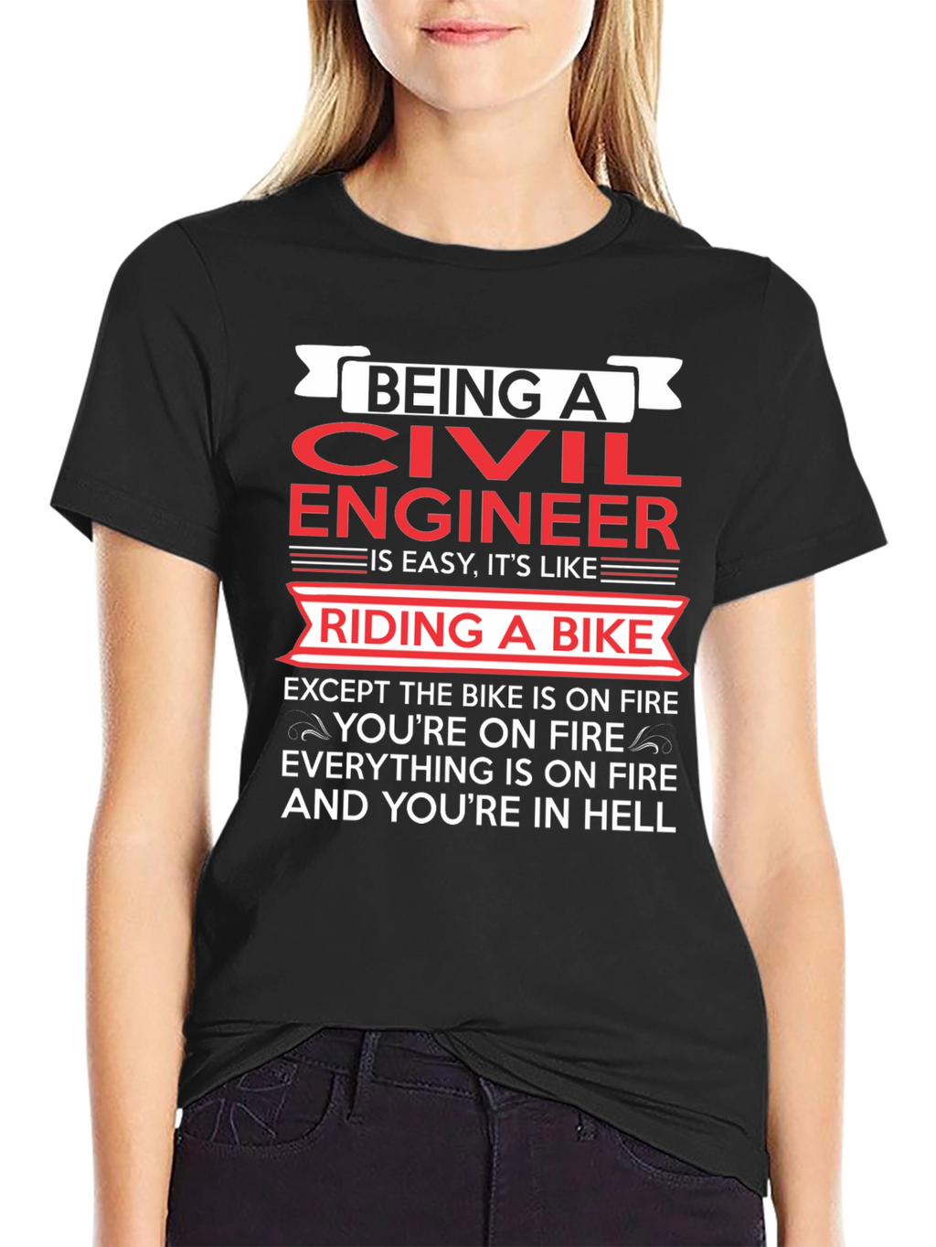 Civil Engineer On Fire T-Shirt