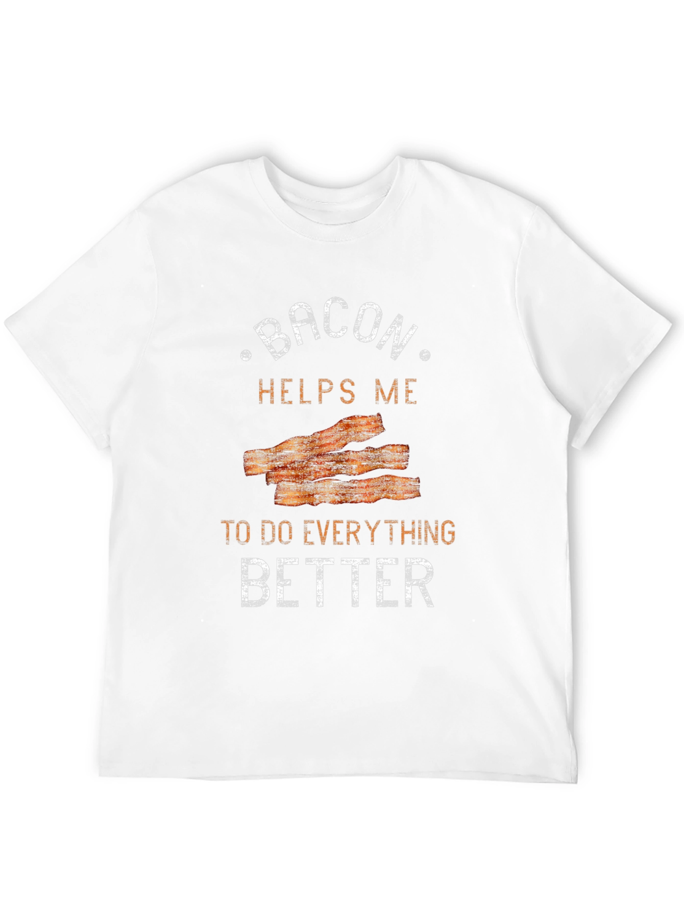 Bacon Helps Me Tee - Funny Food Shirt