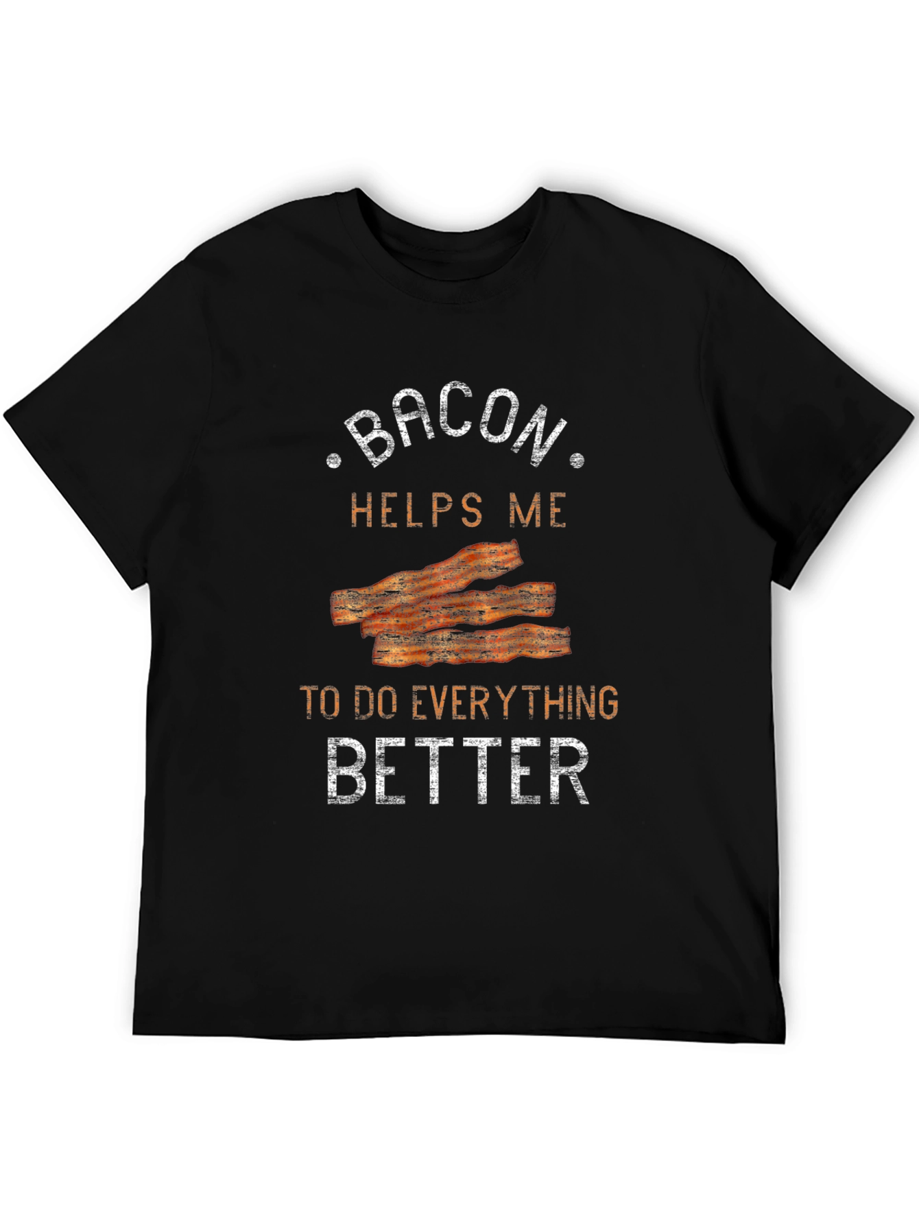 Bacon Helps Me Tee - Funny Food Shirt