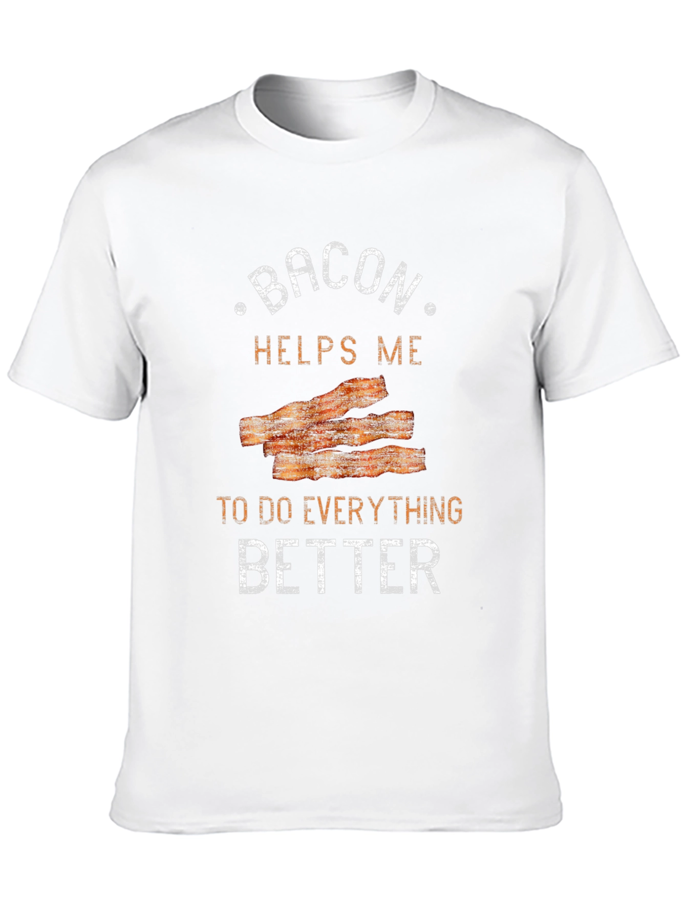 Bacon Helps Me Tee - Funny Food Shirt