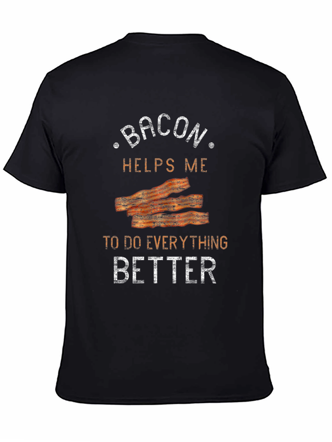 Bacon Helps Me Tee - Funny Food Shirt