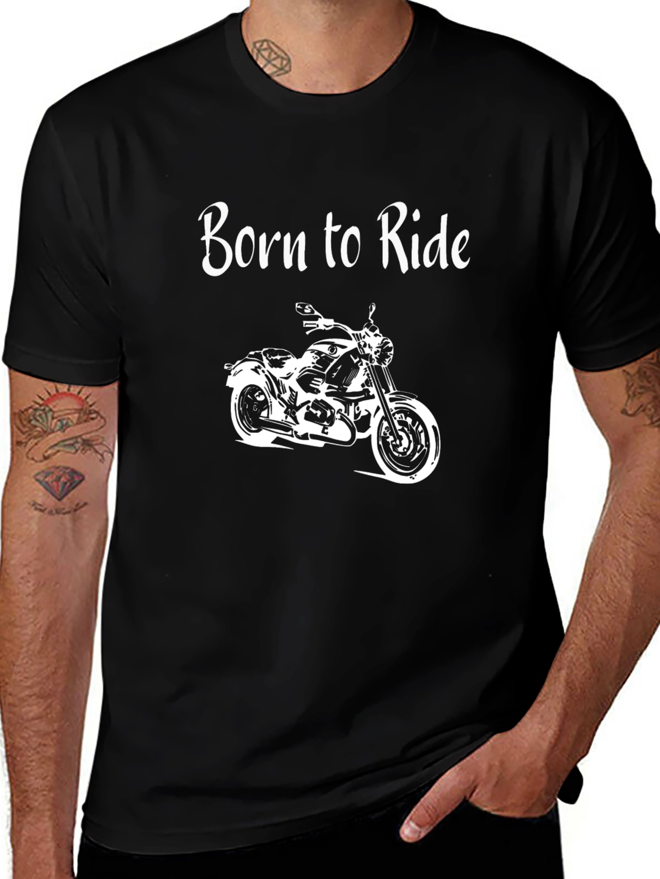 Born to Ride Motorcycle Graphic T-Shirt
