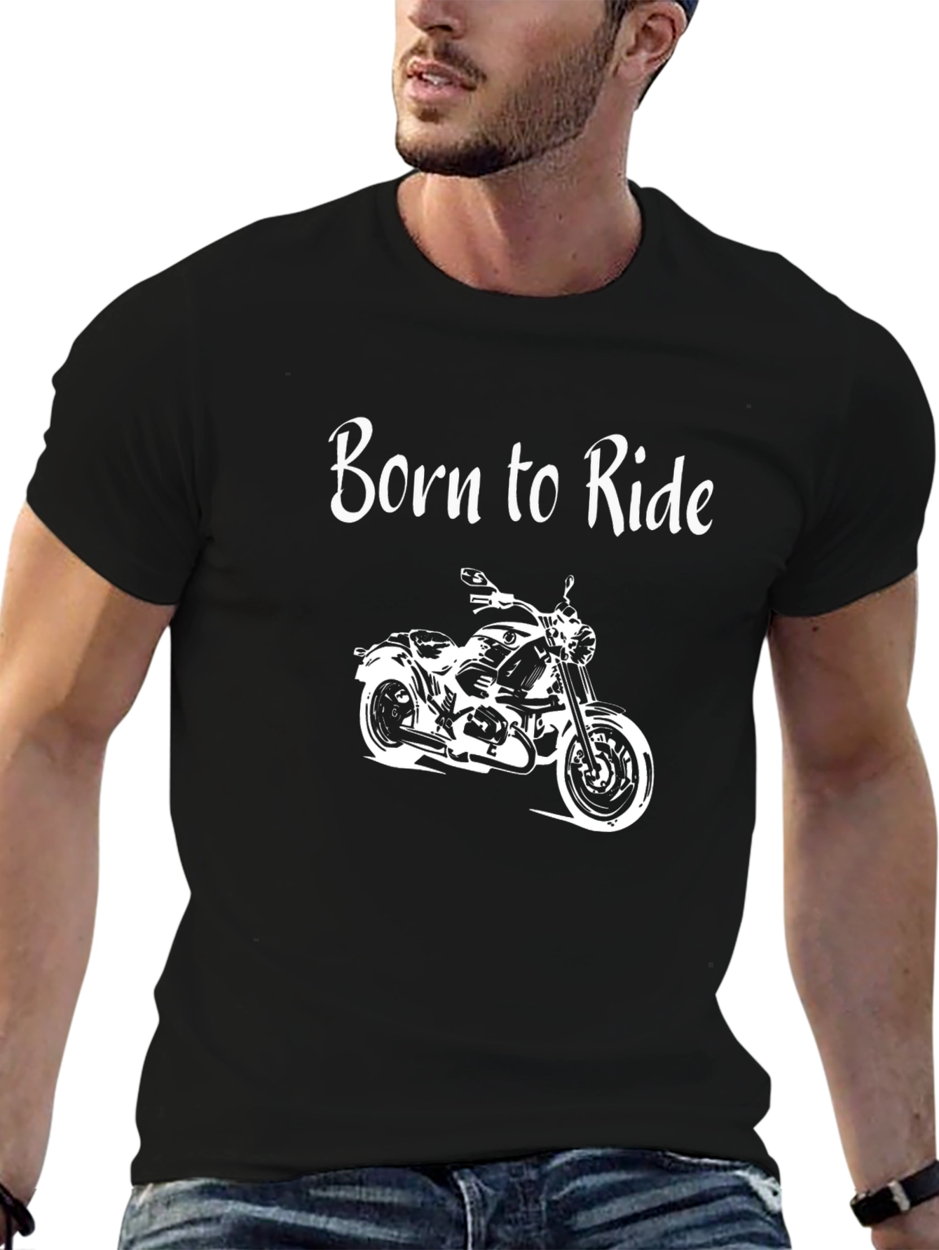 Born to Ride Motorcycle Graphic T-Shirt