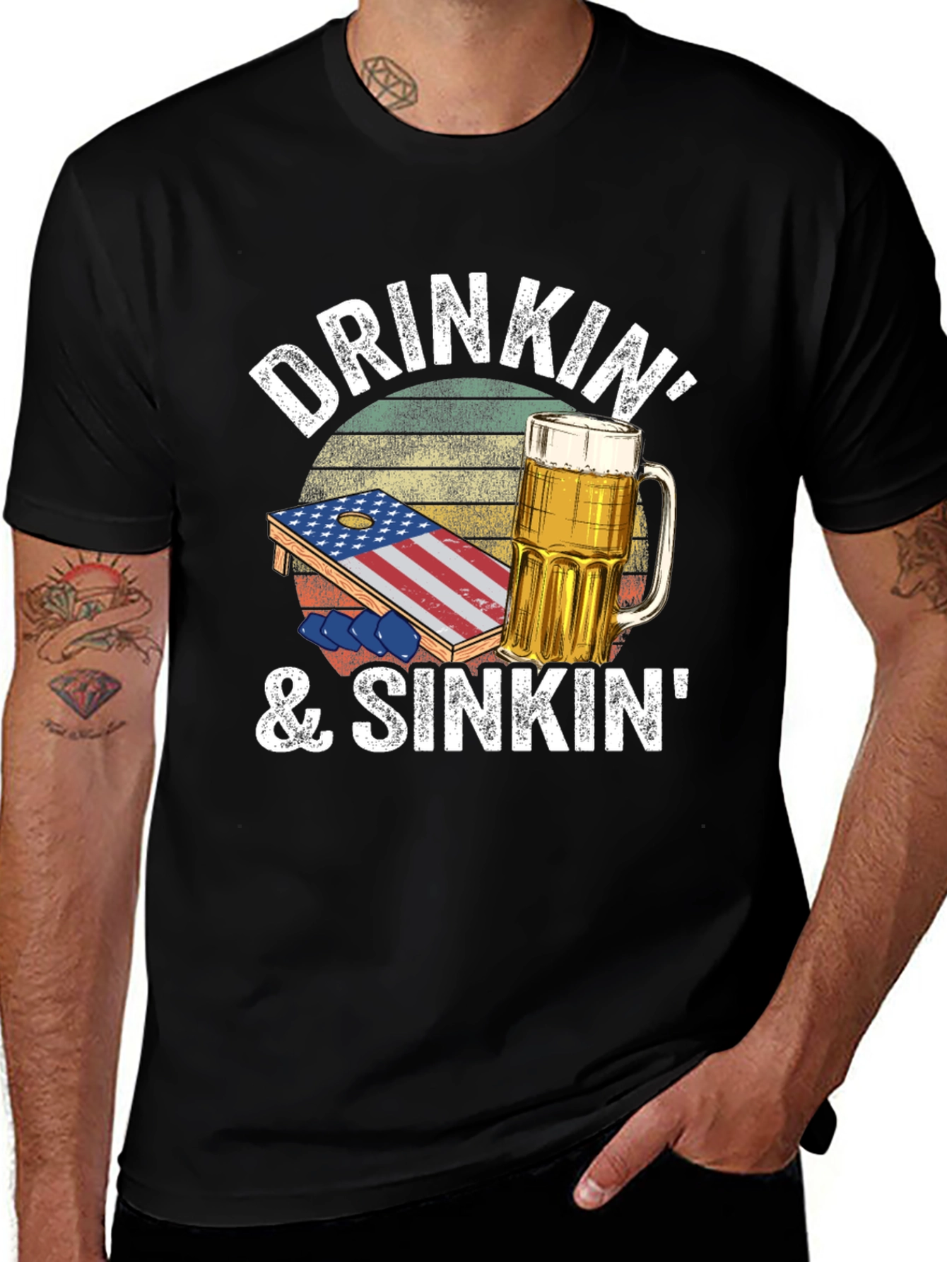 Drinkin & Sinkin Cornhole T-Shirt
