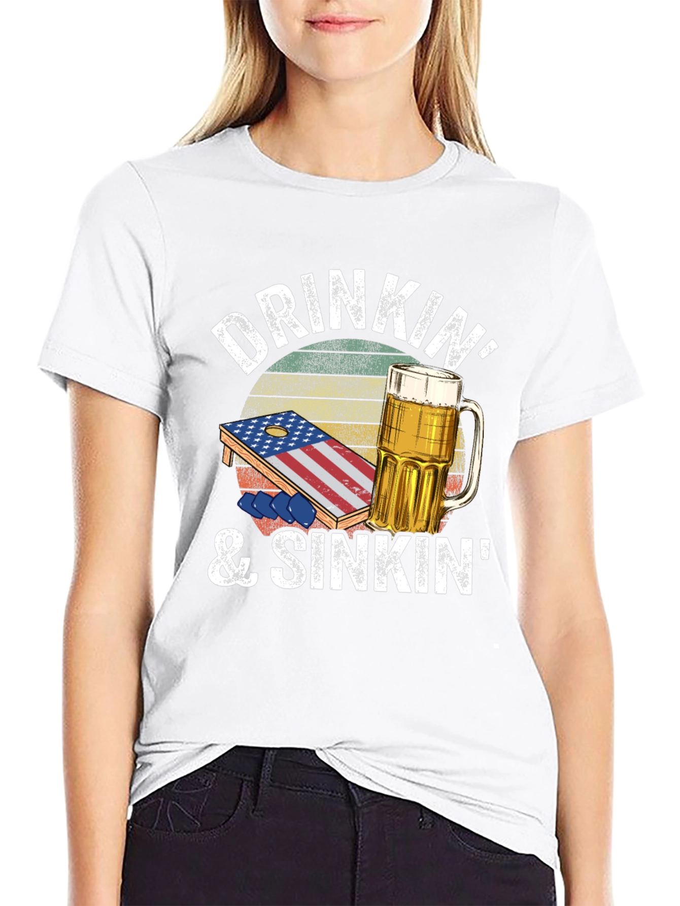 Drinkin & Sinkin Cornhole T-Shirt