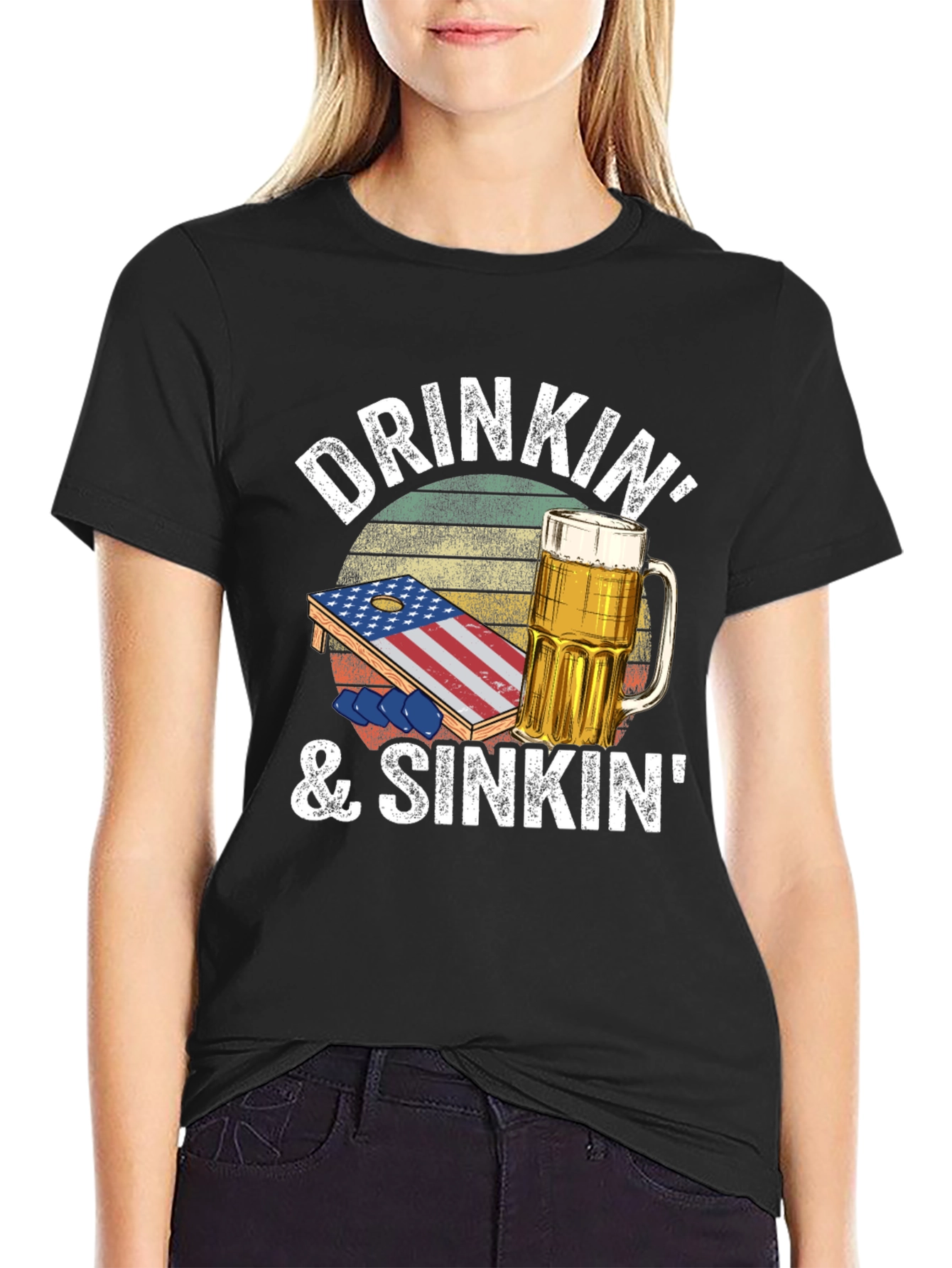 Drinkin & Sinkin Cornhole T-Shirt