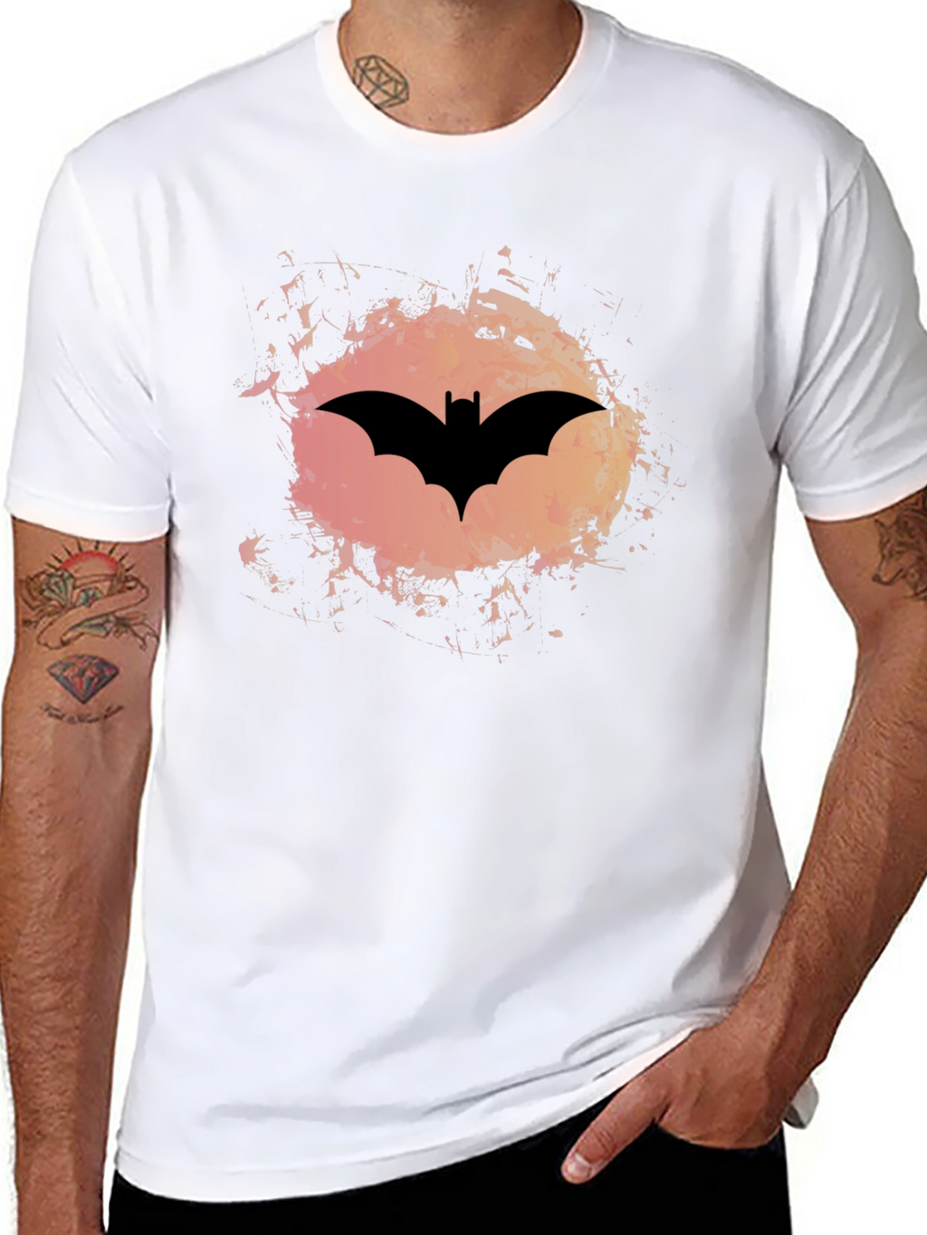 Batman Logo Graphic Print Mens Black T-Shirt