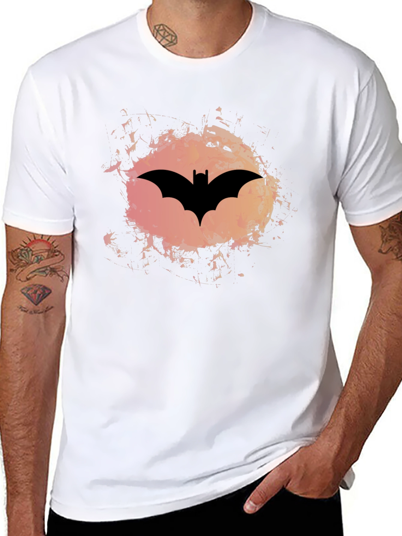 Batman Logo Graphic Print Mens Black T-Shirt