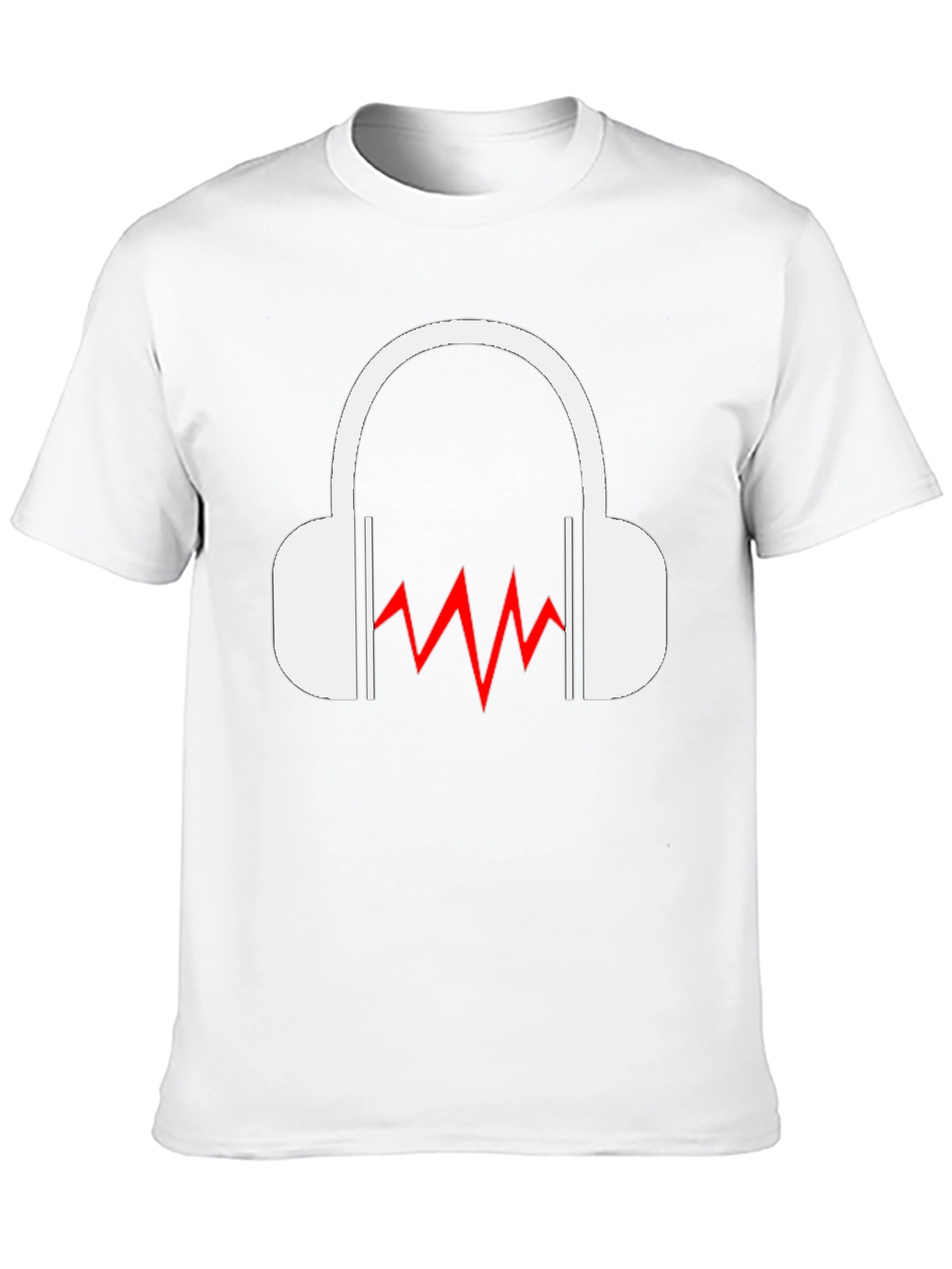 Cool Black T-Shirt - Headphones & Sound Wave Graphic