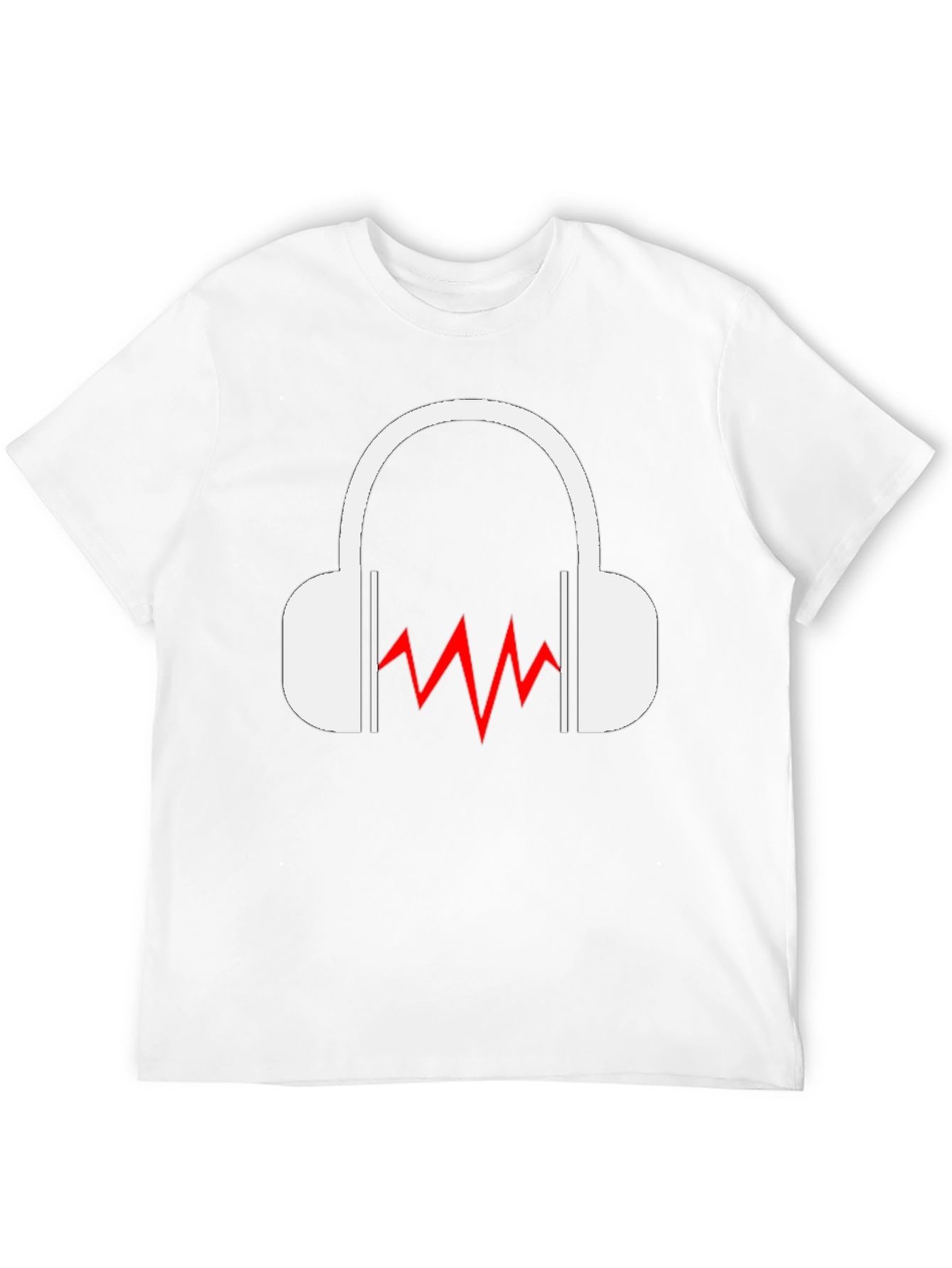 Cool Black T-Shirt - Headphones & Sound Wave Graphic
