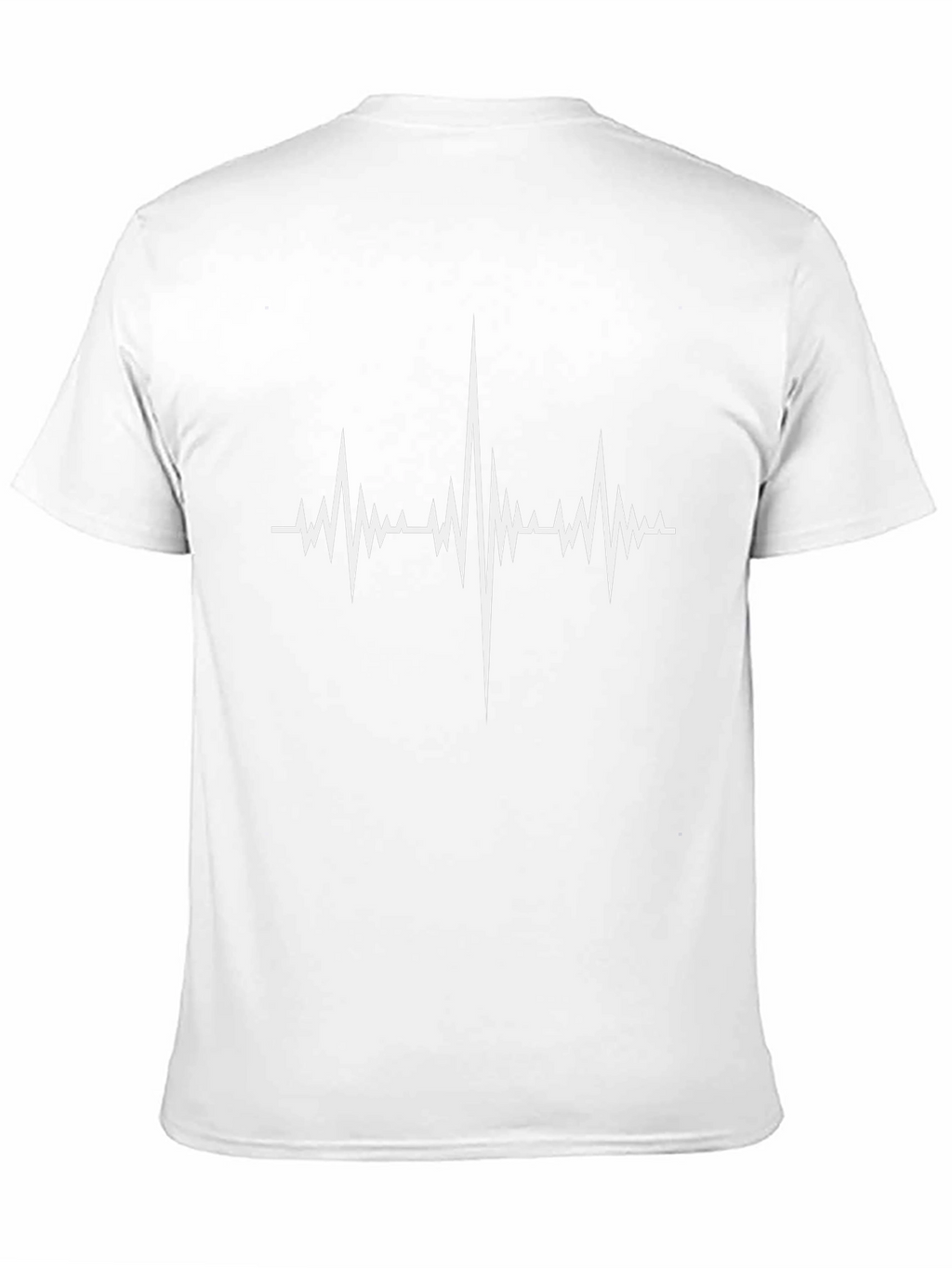 Black T-Shirt with White Heartbeat Graphic