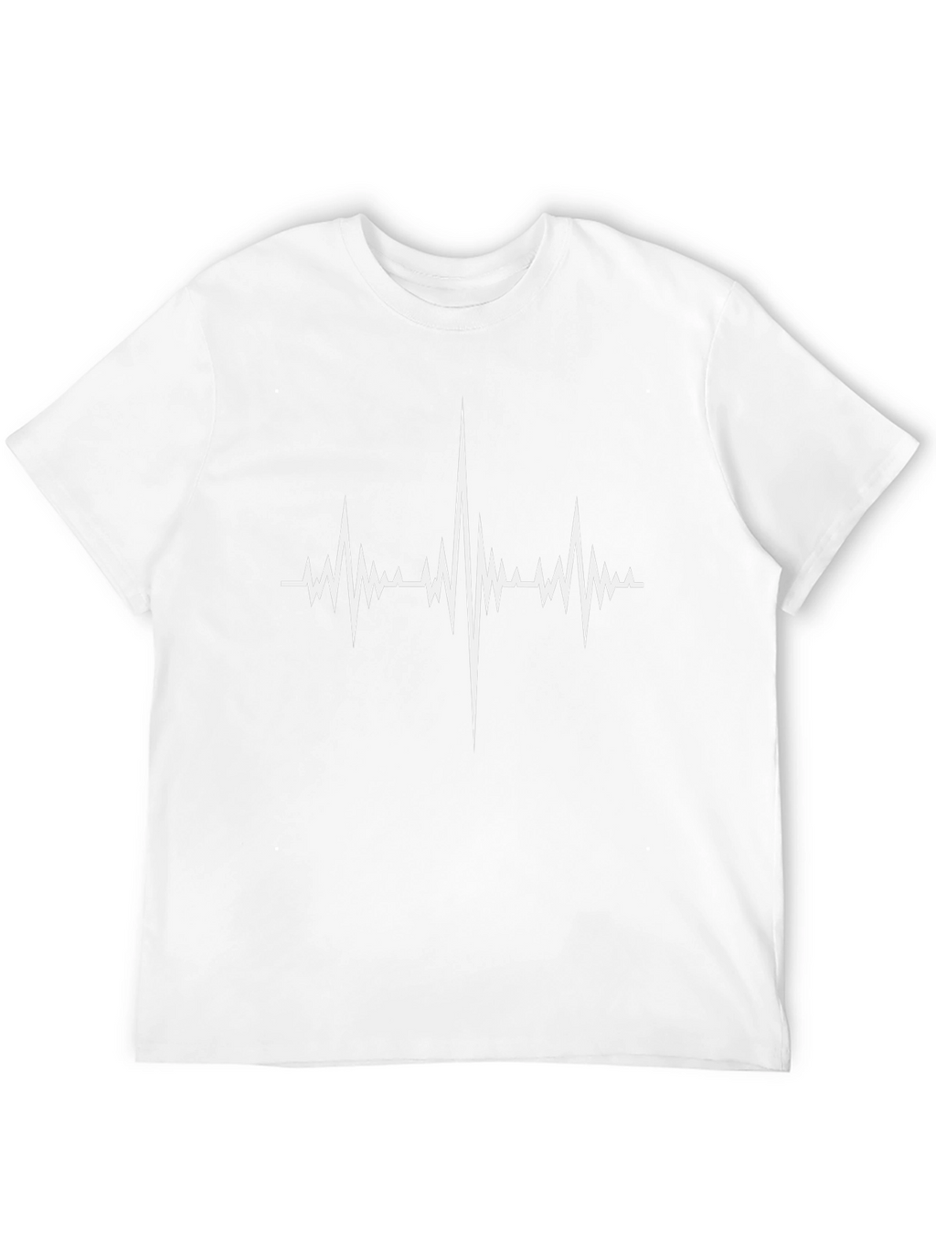 Black T-Shirt with White Heartbeat Graphic