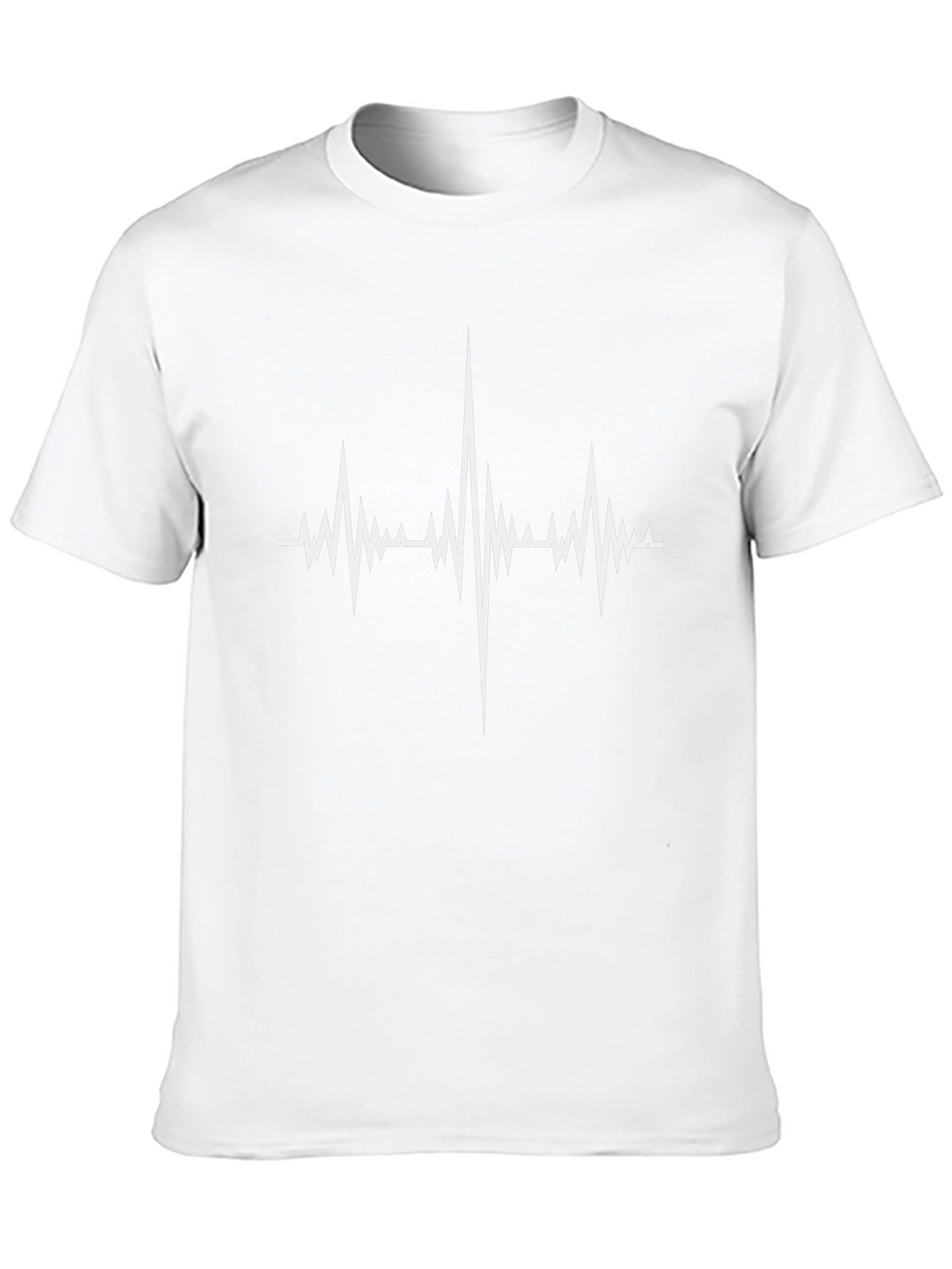 Black T-Shirt with White Heartbeat Graphic