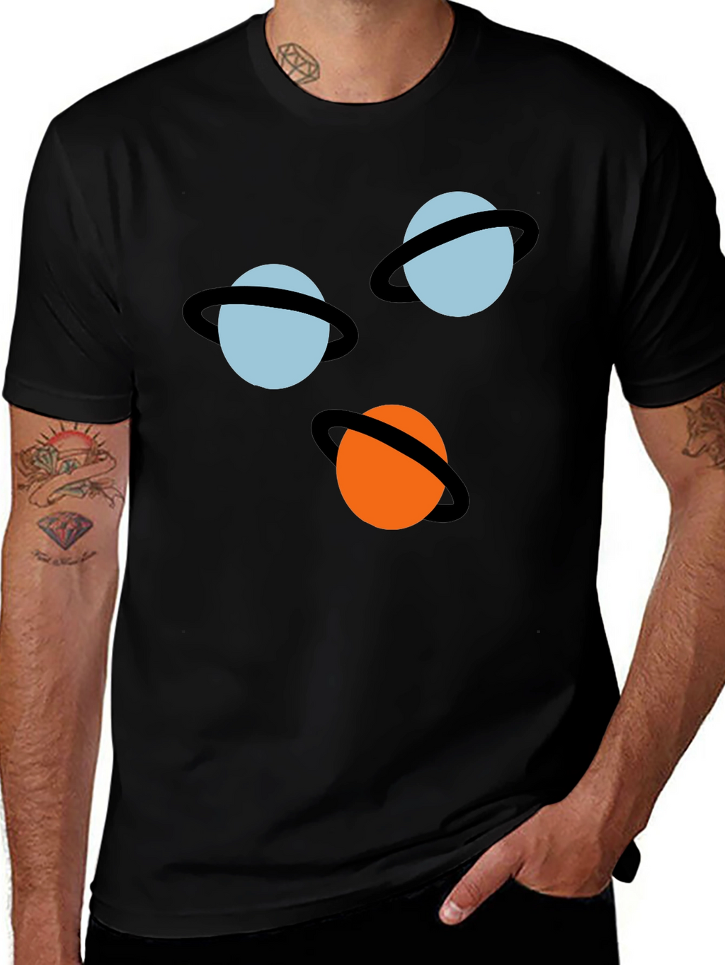 Planetary Style Black Graphic Tee
