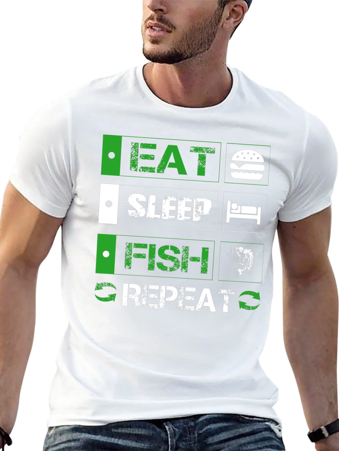 Eat Sleep Fish Repeat Graphic Tee