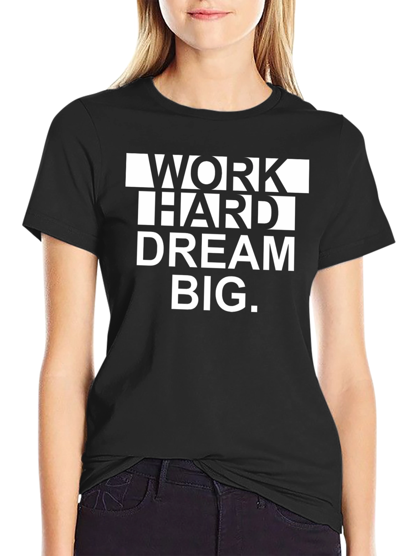 Work Hard Dream Big Graphic Tee - Motivational T-Shirt