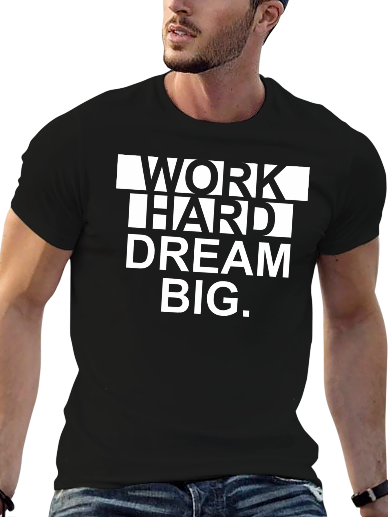 Work Hard Dream Big Graphic Tee - Motivational T-Shirt