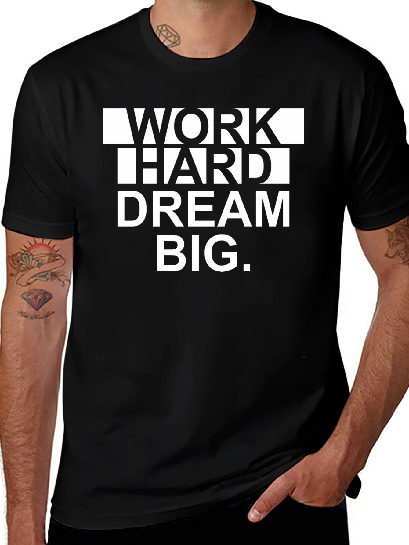 Work Hard Dream Big Graphic Tee - Motivational T-Shirt