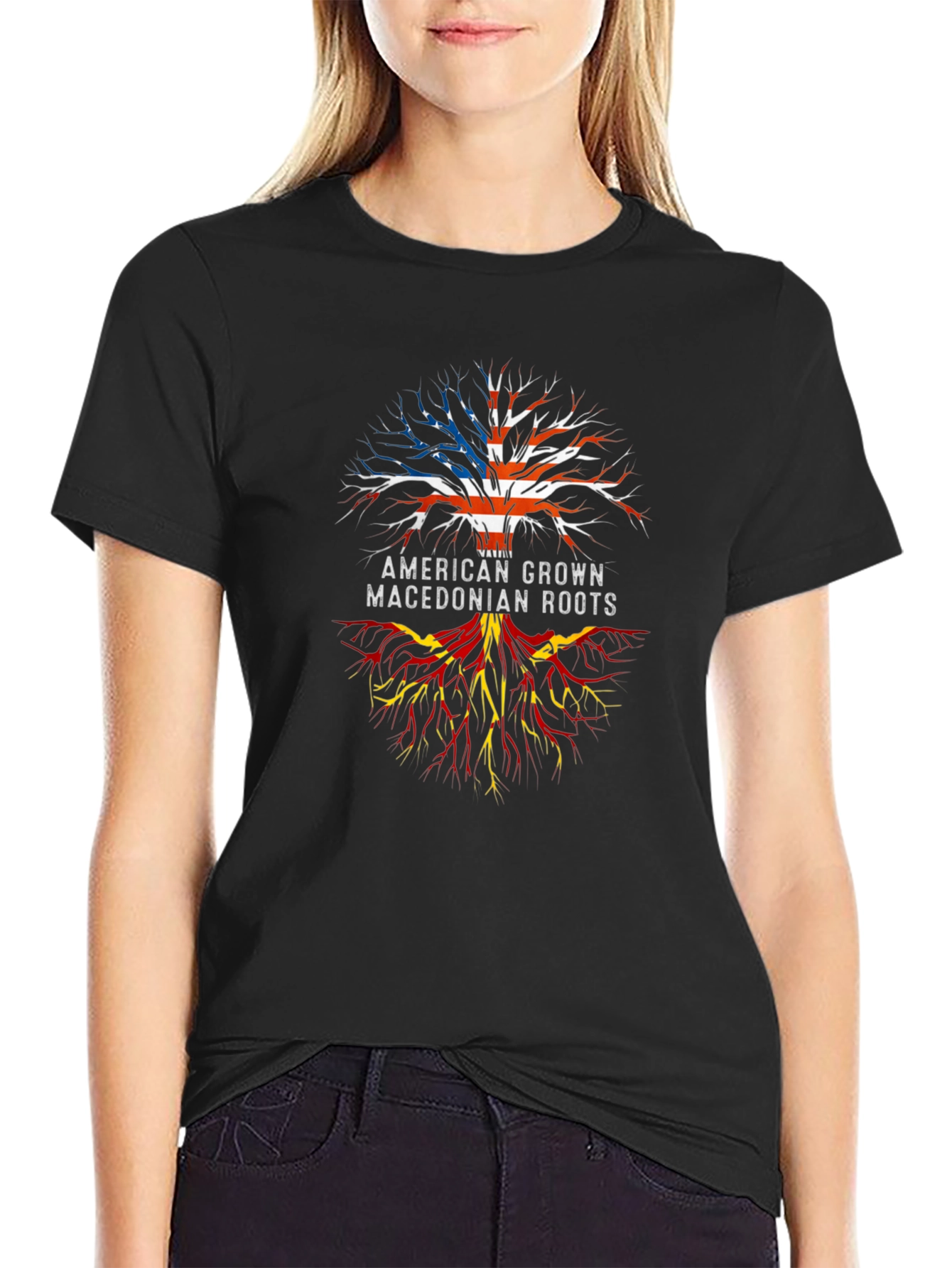 American Macedonian Roots Graphic T-Shirt