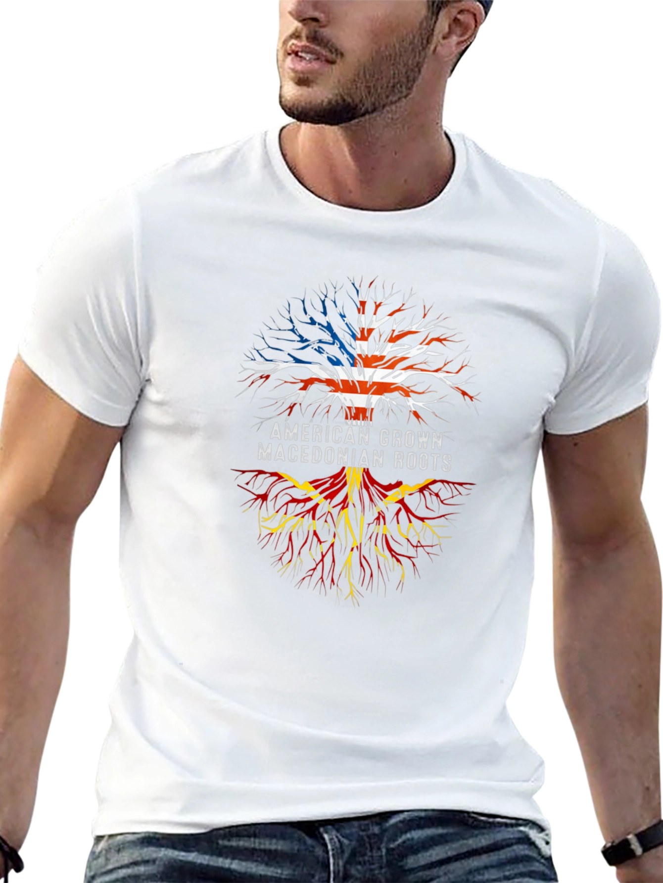 American Macedonian Roots Graphic T-Shirt