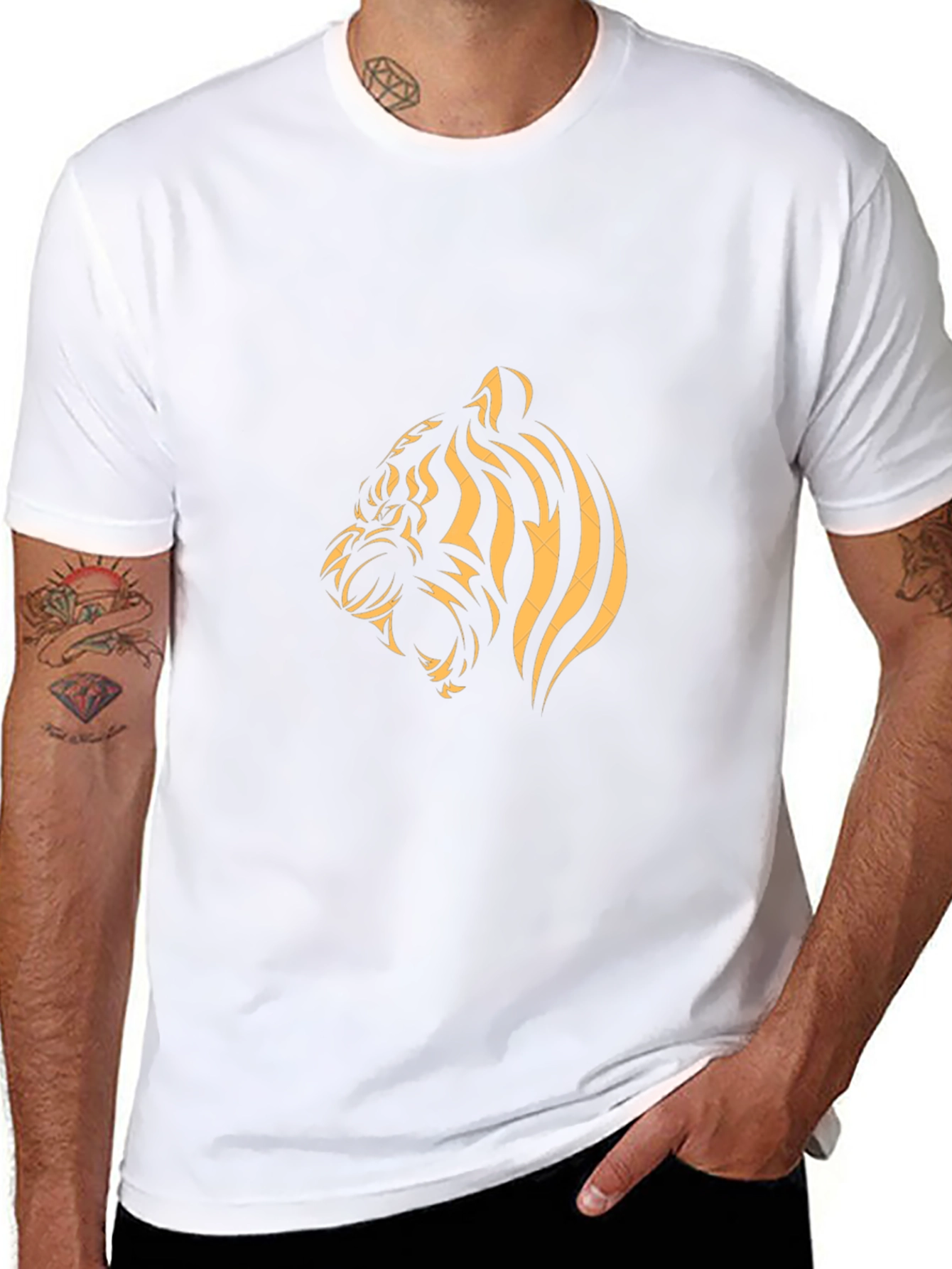 Black Tiger Graphic Tee - Bold Animal Print T-Shirt
