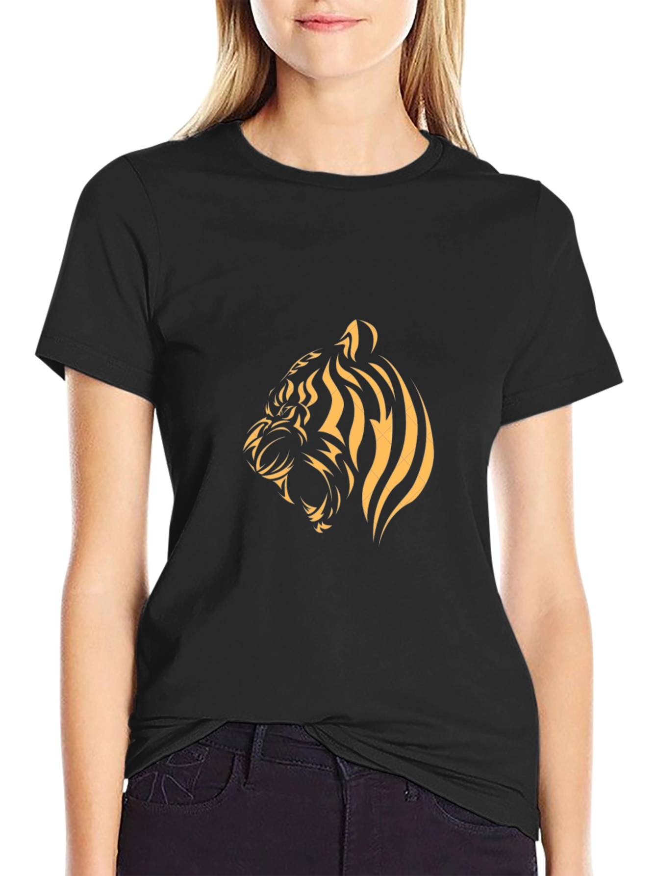 Black Tiger Graphic Tee - Bold Animal Print T-Shirt