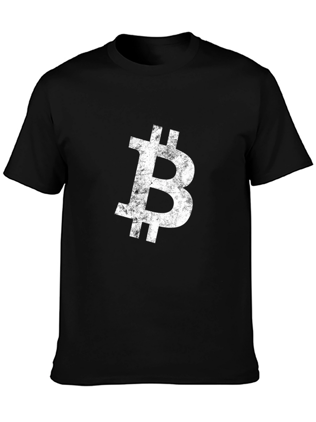 Bitcoin Distressed Logo Black T-Shirt