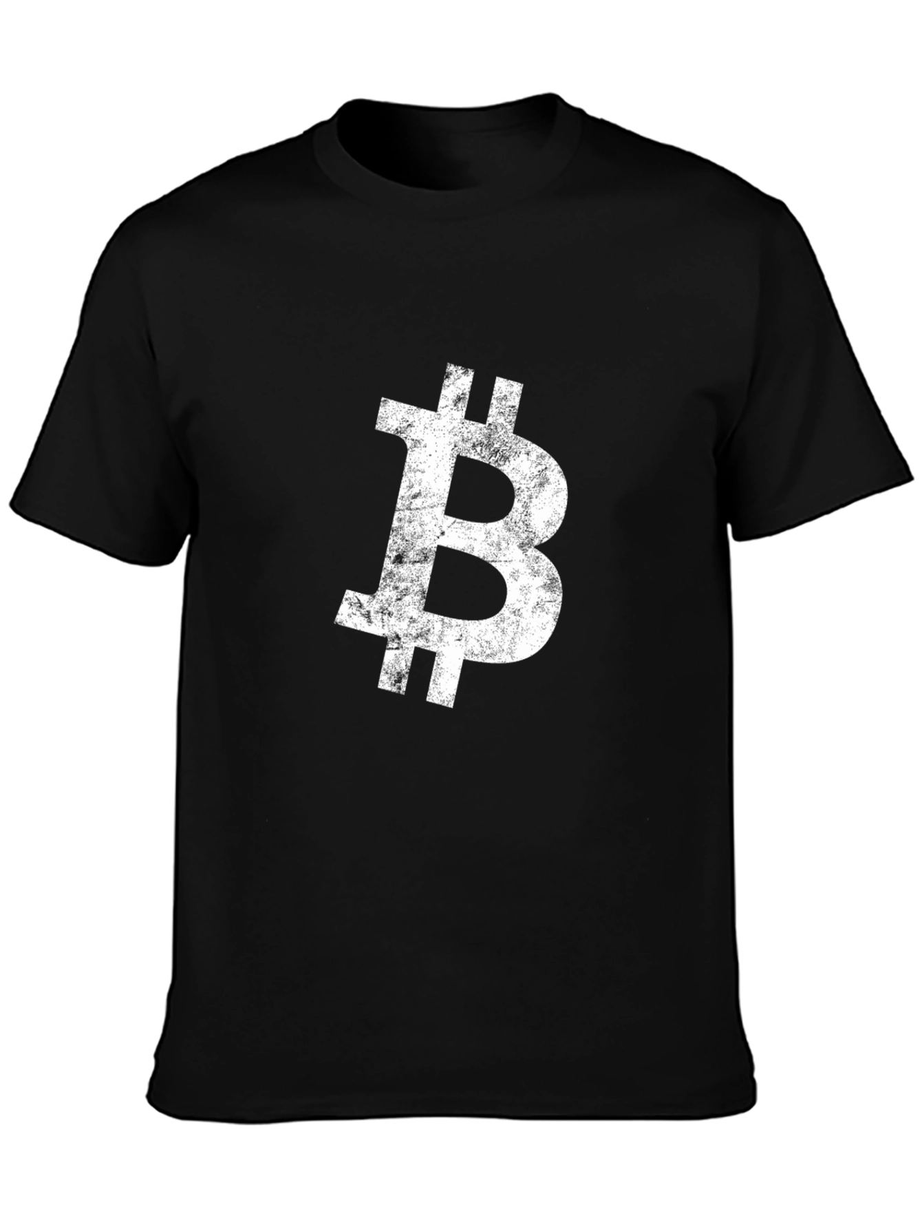 Bitcoin Distressed Logo Black T-Shirt