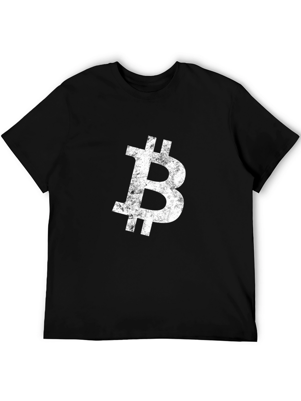 Bitcoin Distressed Logo Black T-Shirt