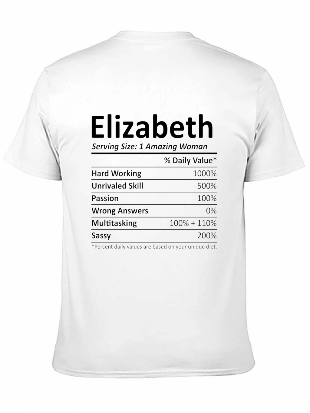 Elizabeth Amazing Woman Novelty T-Shirt
