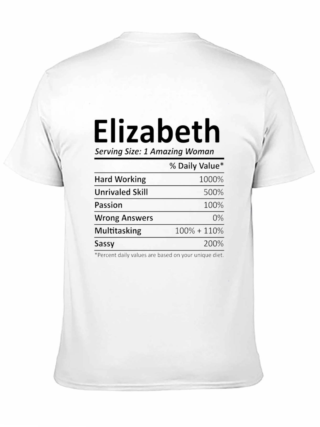 Elizabeth Amazing Woman Novelty T-Shirt