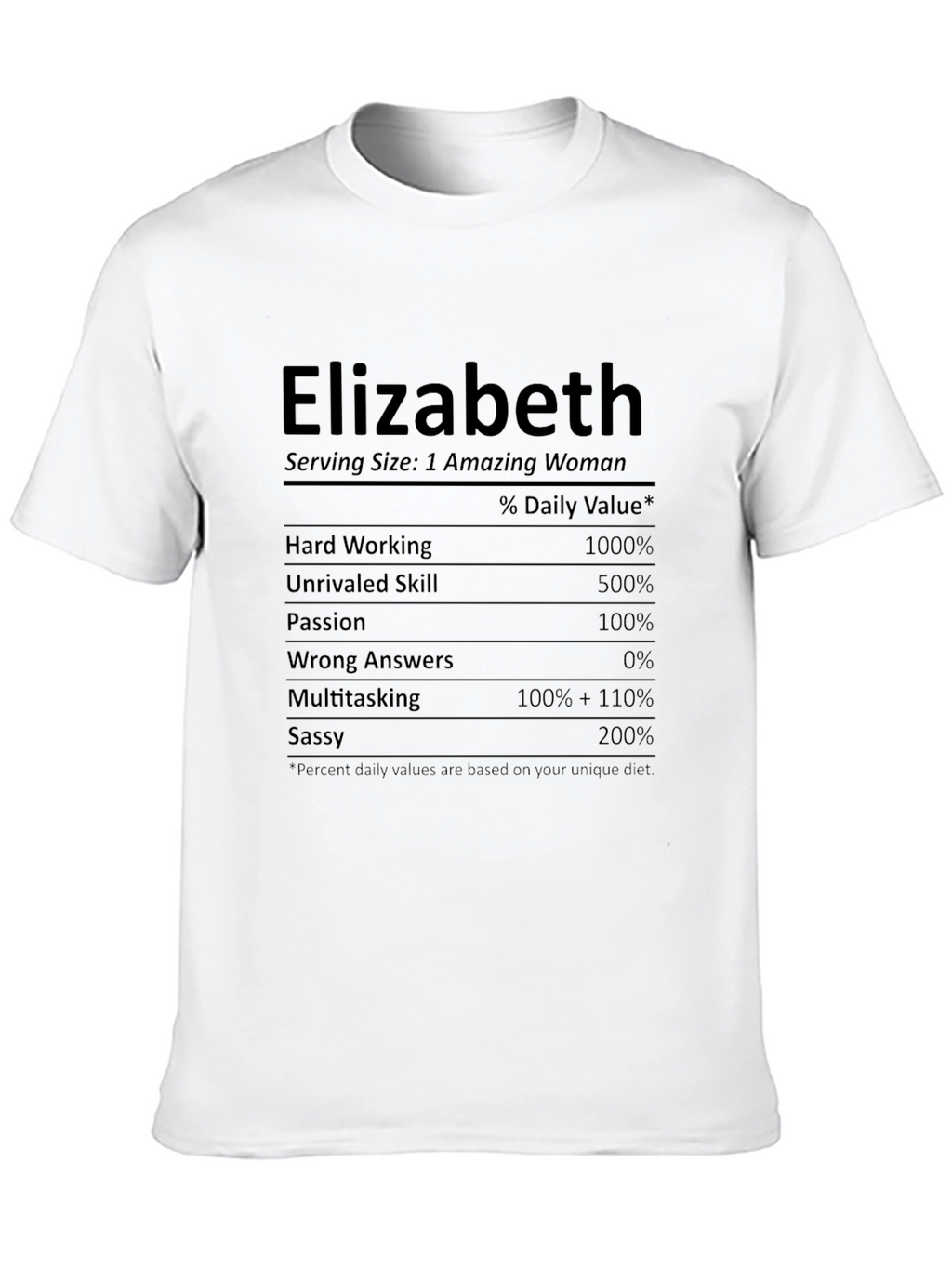 Elizabeth Amazing Woman Novelty T-Shirt