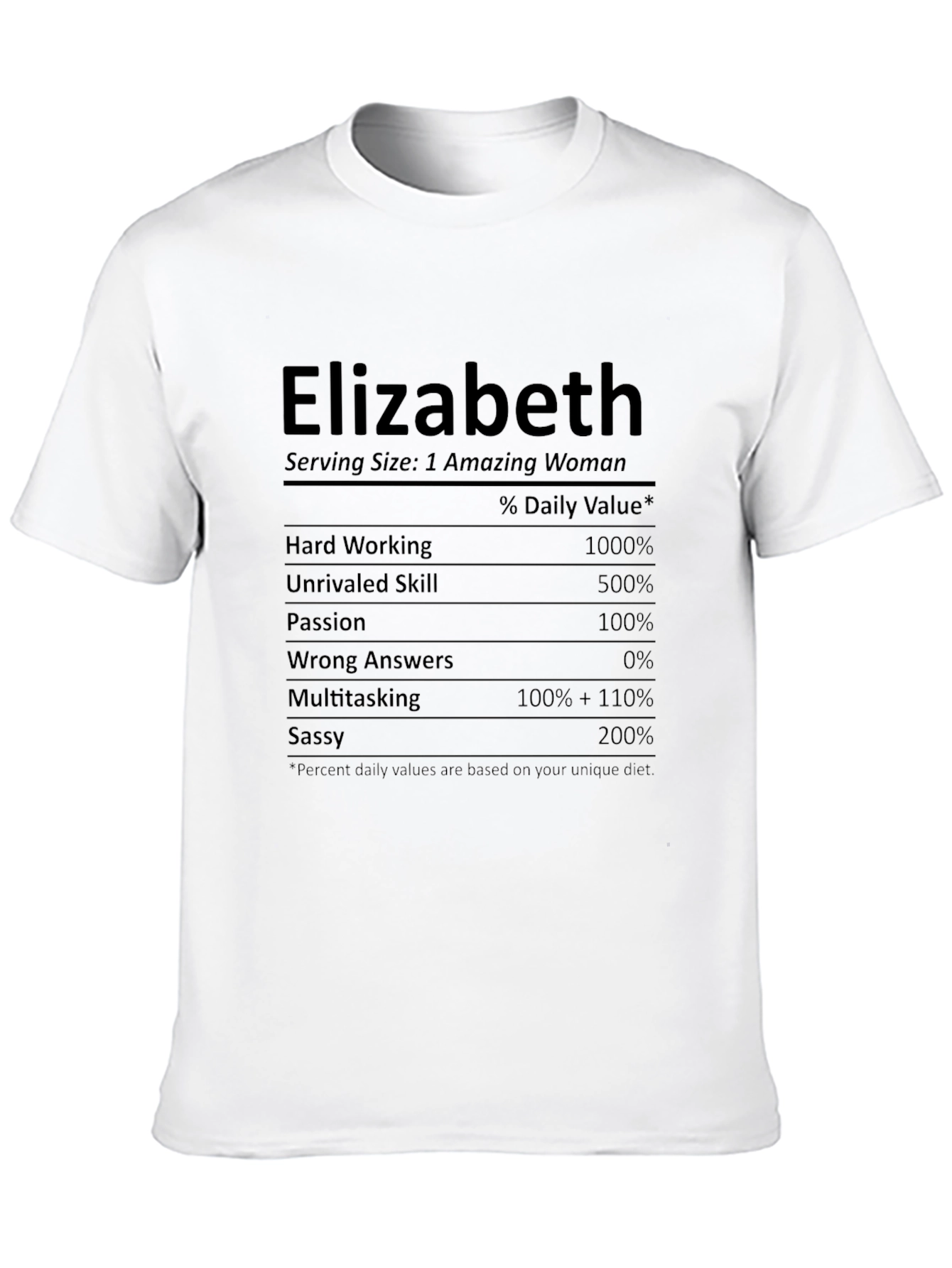 Elizabeth Amazing Woman Novelty T-Shirt