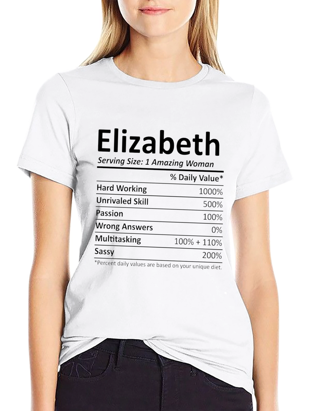 Elizabeth Amazing Woman Novelty T-Shirt