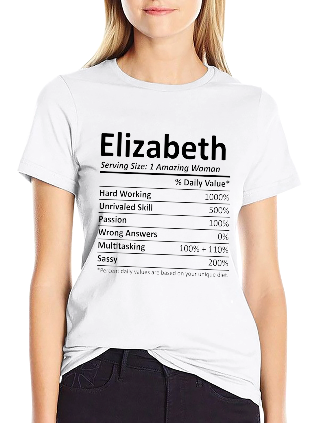 Elizabeth Amazing Woman Novelty T-Shirt