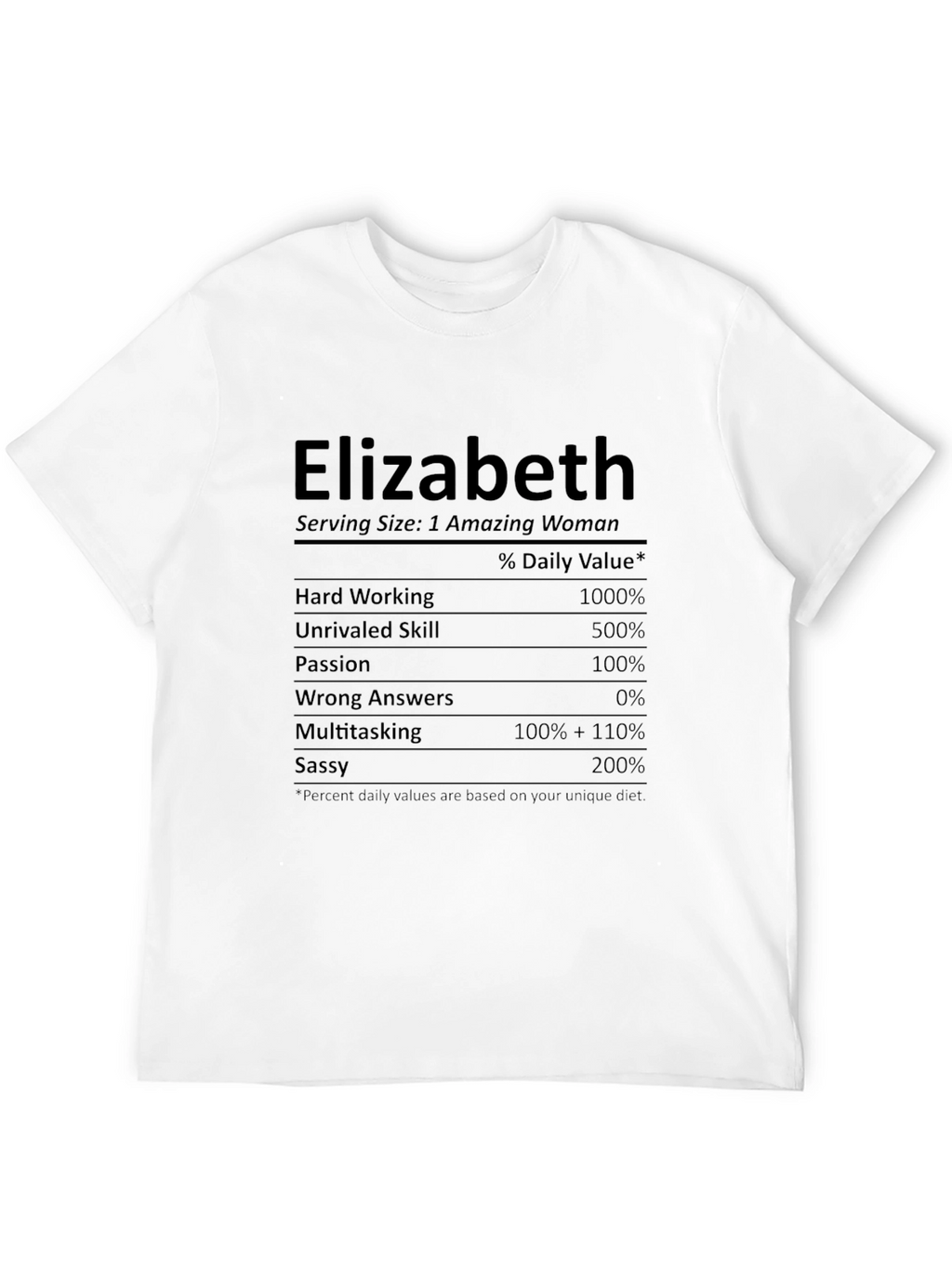 Elizabeth Amazing Woman Novelty T-Shirt