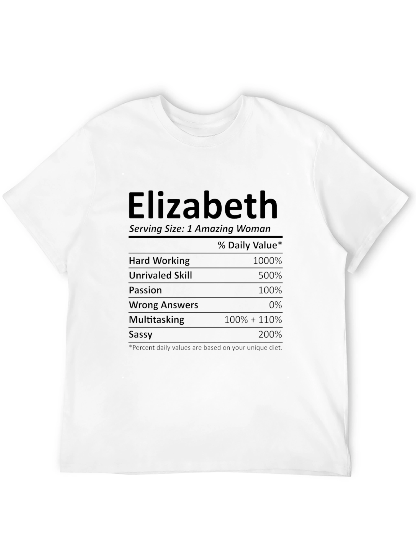 Elizabeth Amazing Woman Novelty T-Shirt