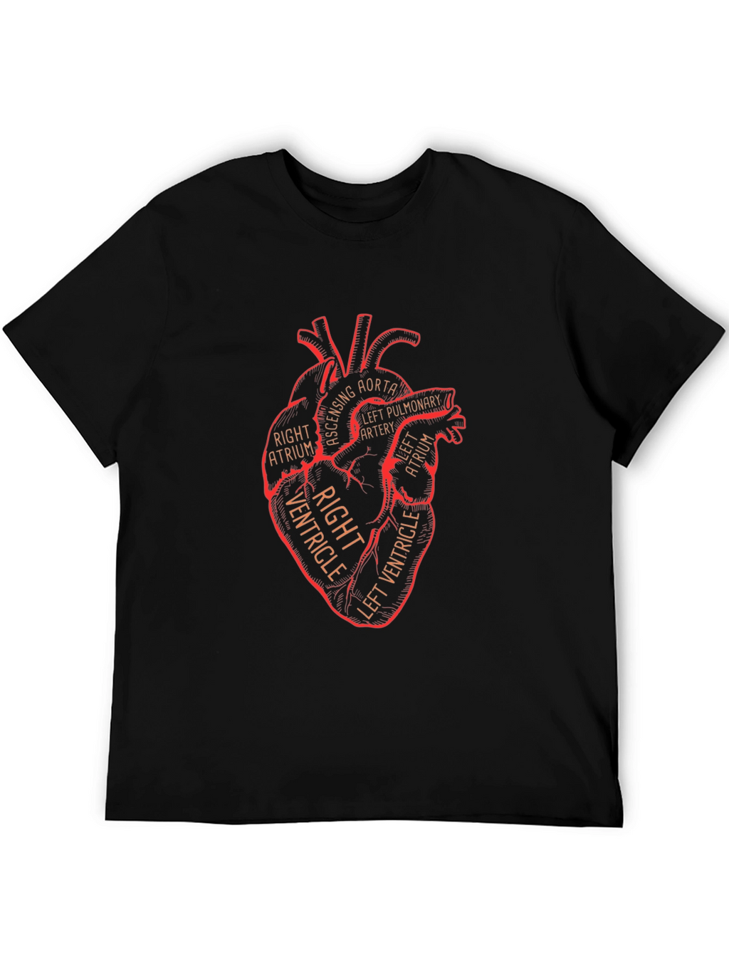 Anatomical Heart Graphic T-Shirt - Black
