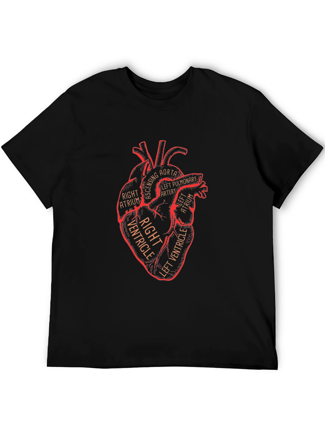 Anatomical Heart Graphic T-Shirt - Black